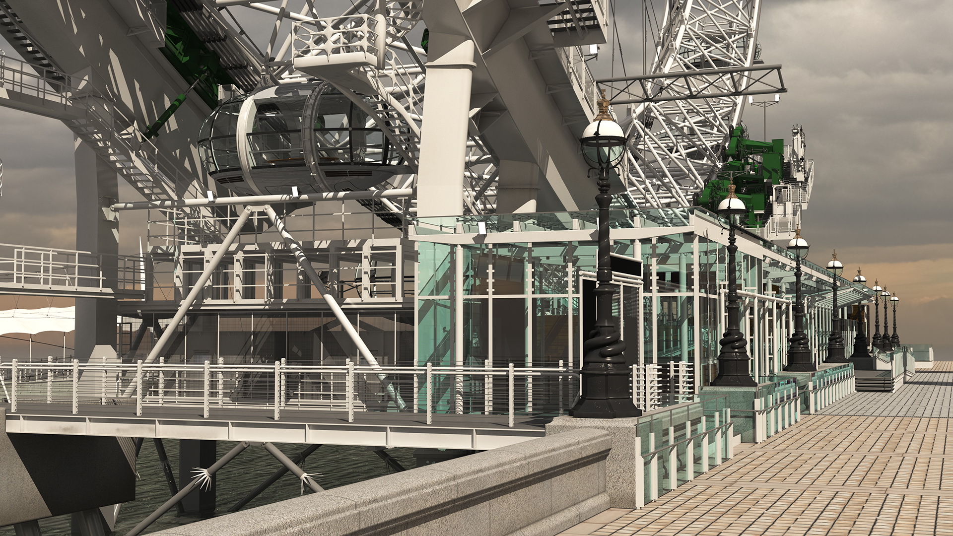 3D Observation Ferris Wheel Rigged