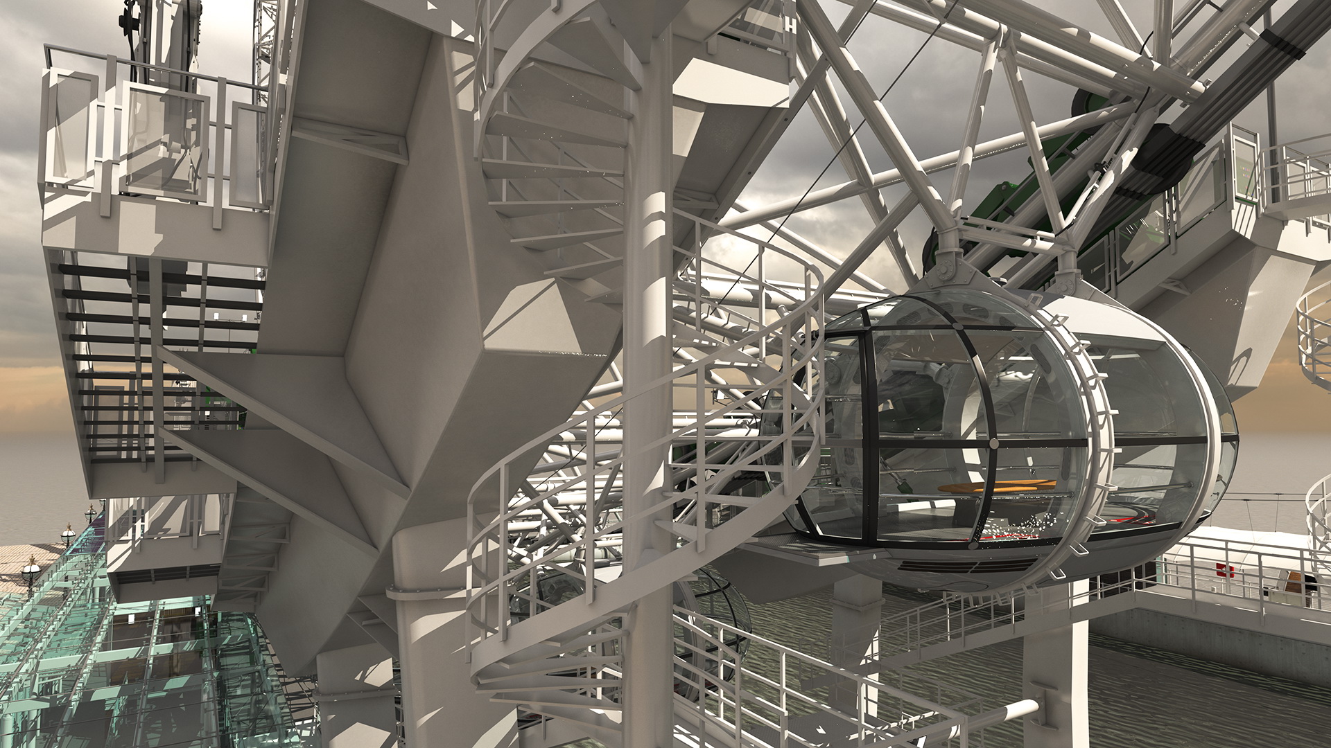 3D Observation Ferris Wheel Rigged