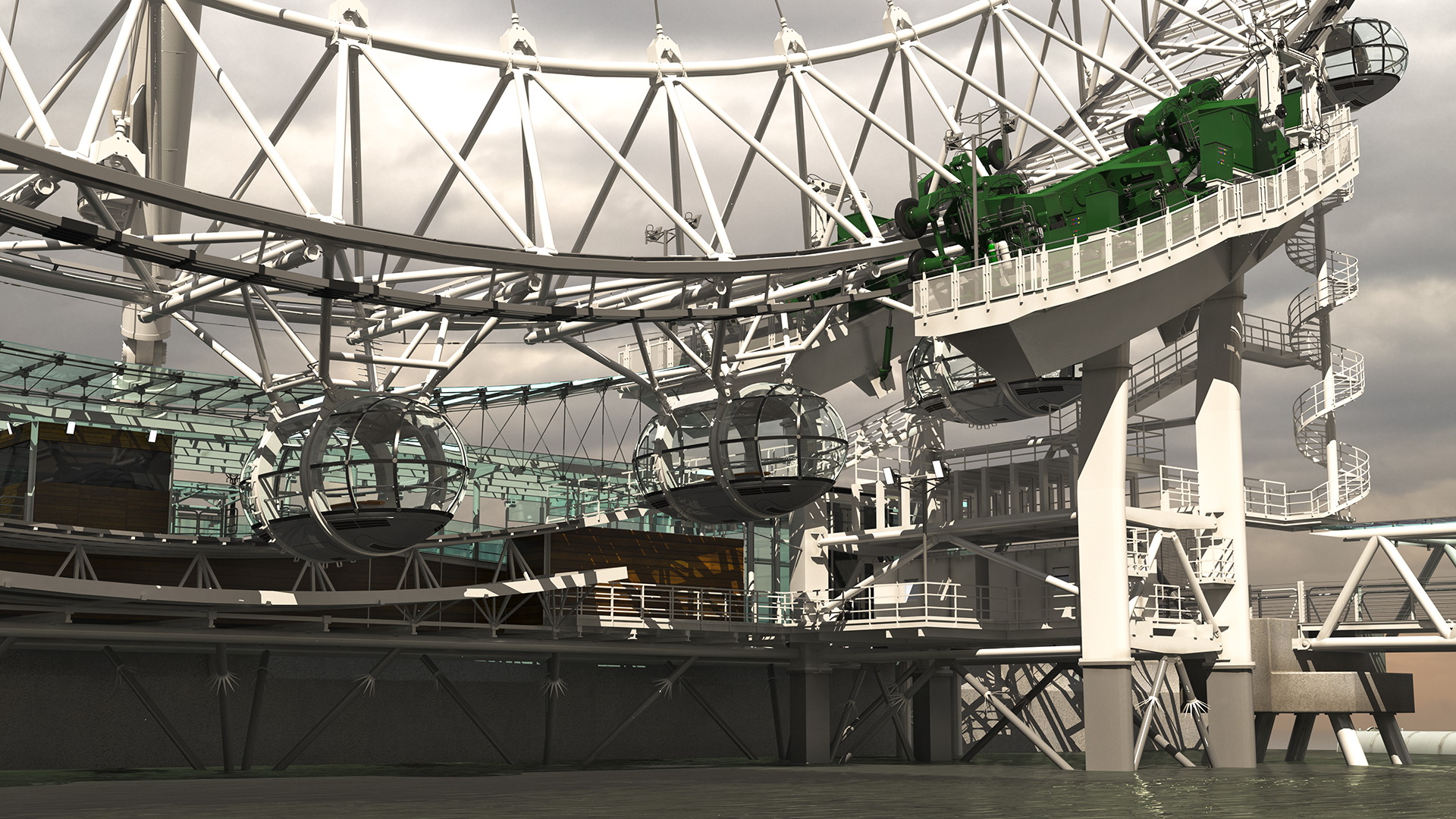 3D Observation Ferris Wheel Rigged