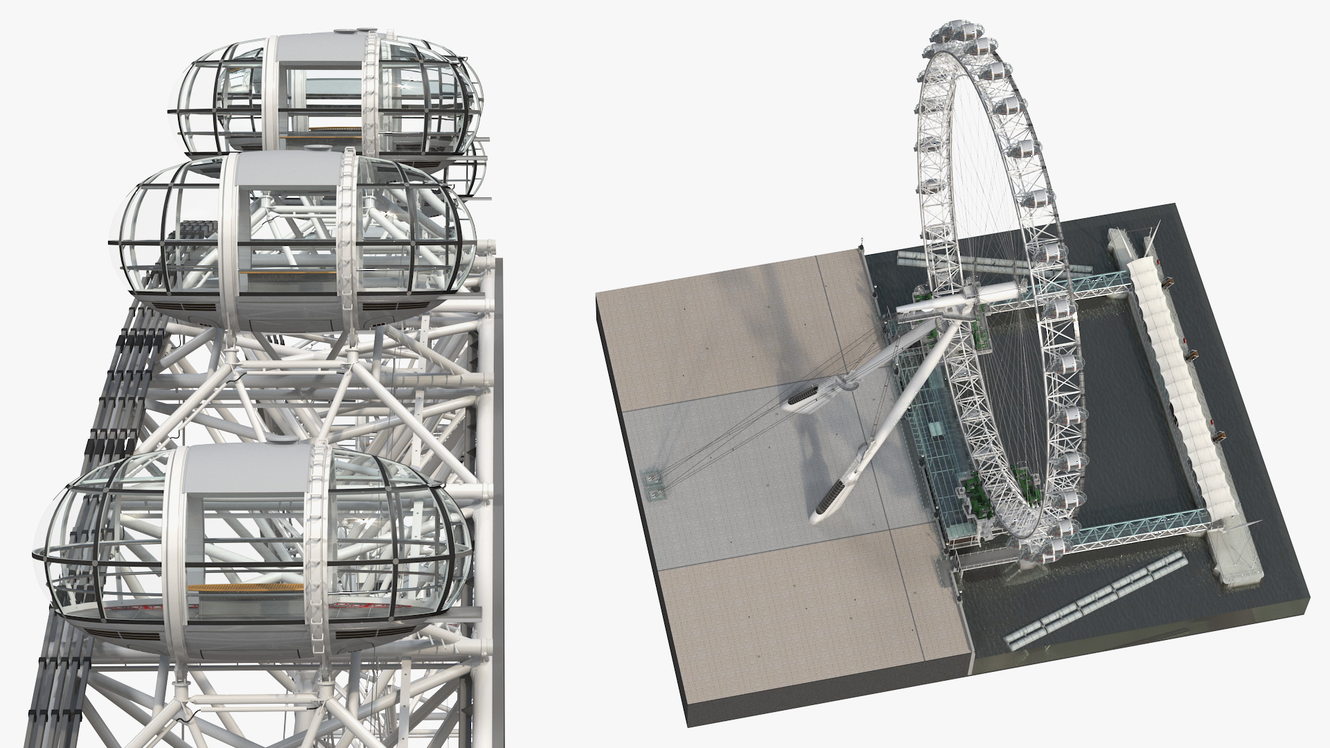 3D Observation Ferris Wheel Rigged