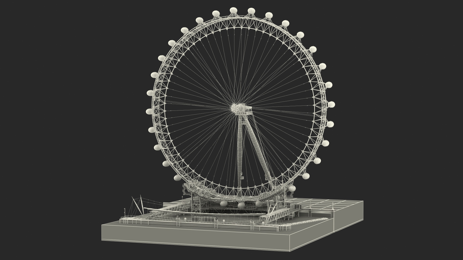 3D Observation Ferris Wheel Rigged