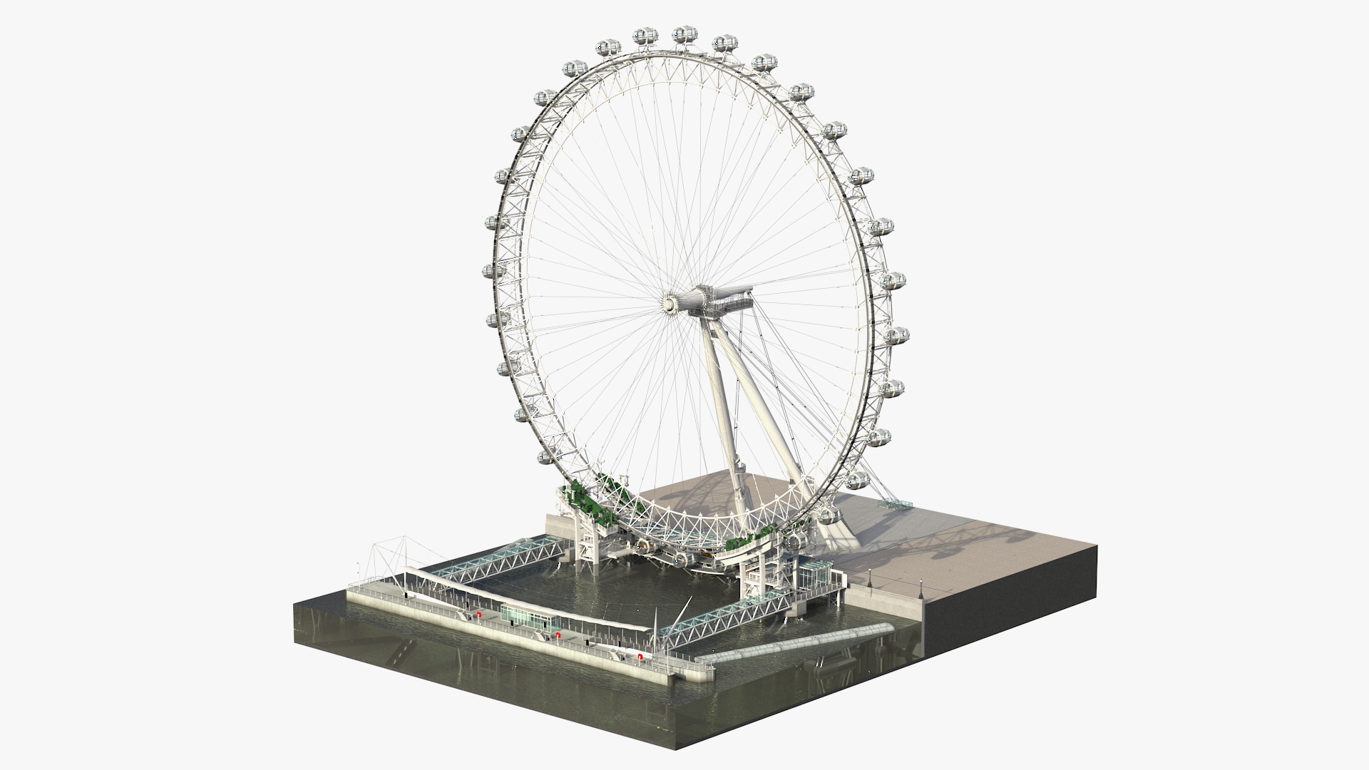3D Observation Ferris Wheel Rigged