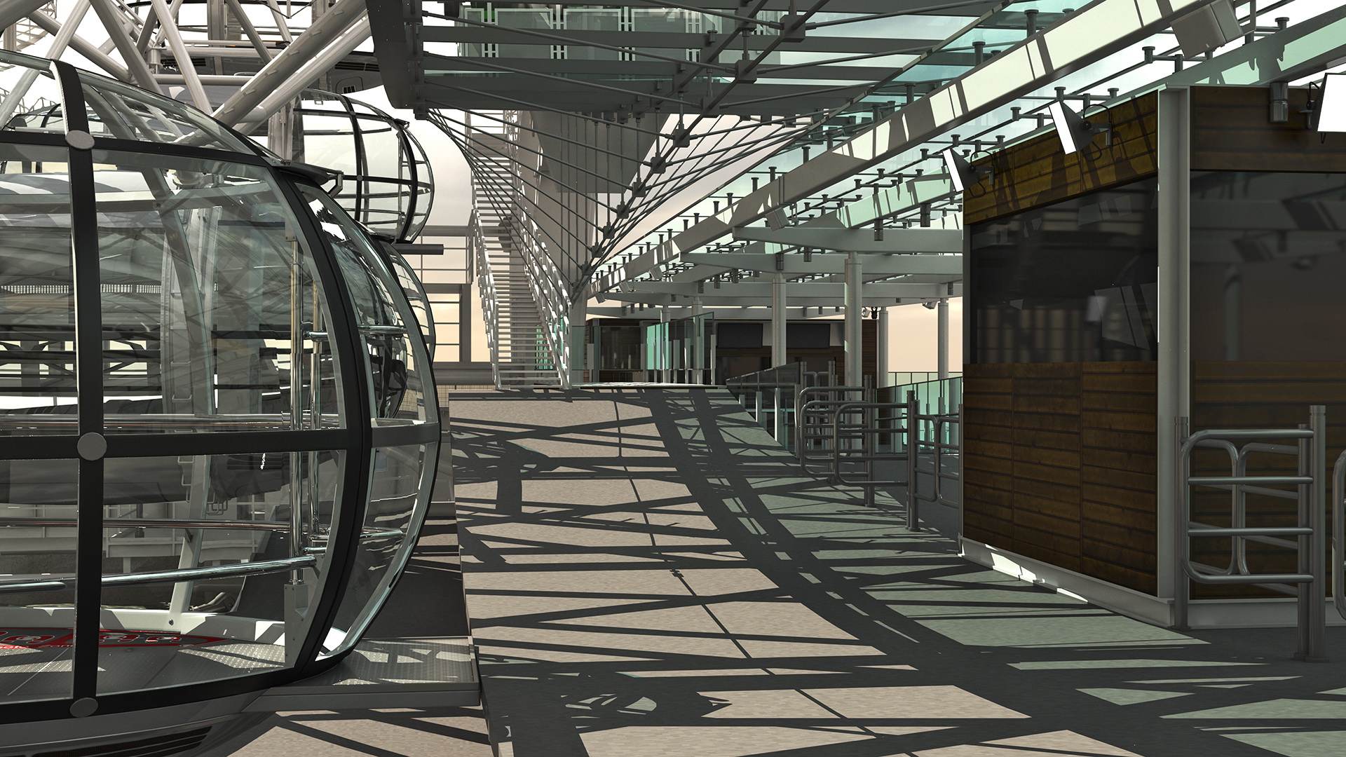 3D Observation Ferris Wheel Rigged