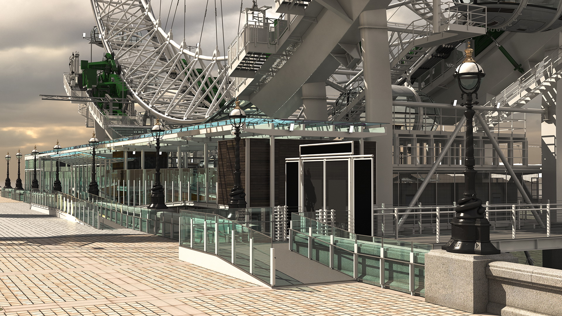 3D Observation Ferris Wheel Rigged