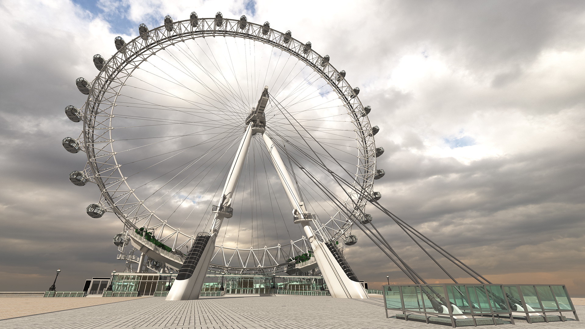 3D Observation Ferris Wheel Rigged