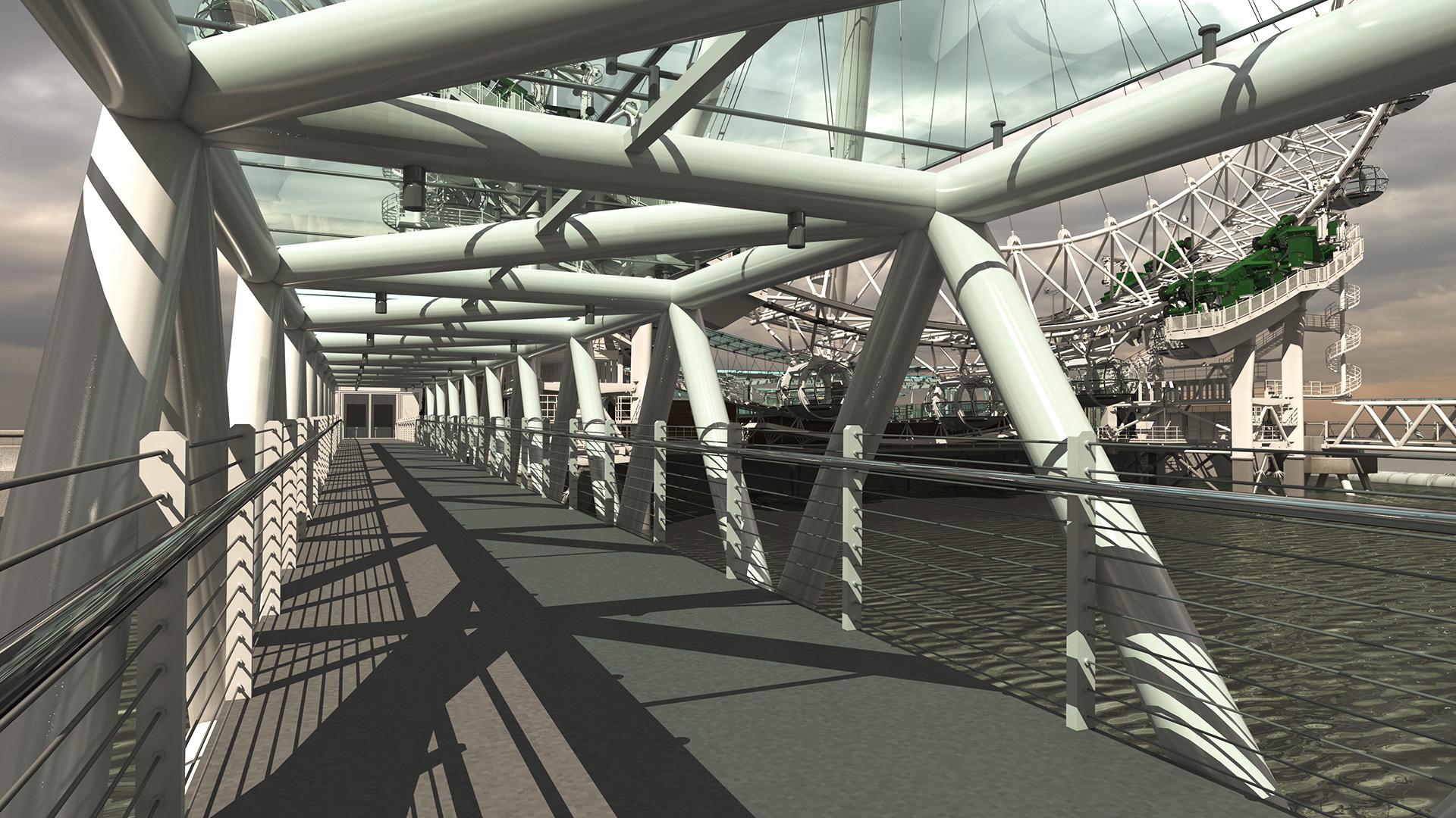 3D Observation Ferris Wheel Rigged