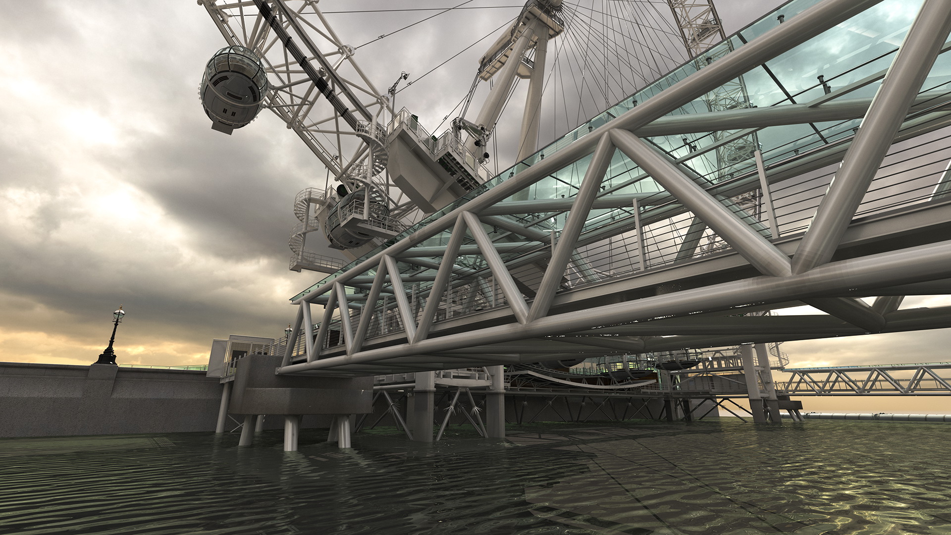 3D Observation Ferris Wheel Rigged