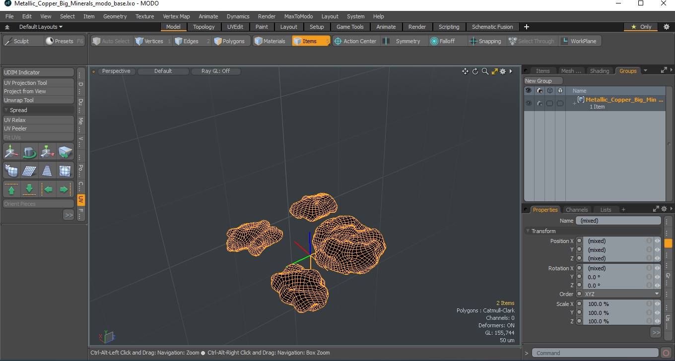 3D Metallic Copper Big Minerals model