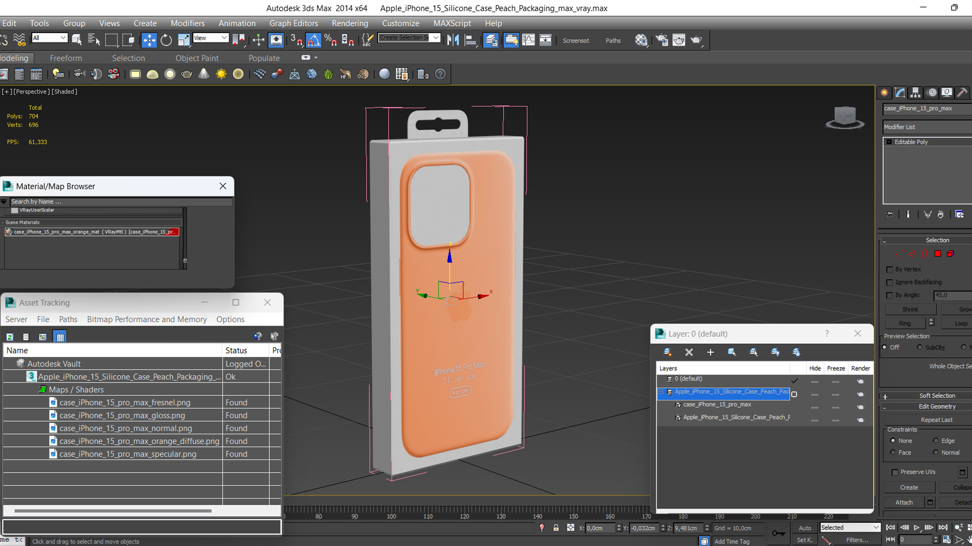 3D model Apple iPhone 15 Silicone Case Peach Packaging