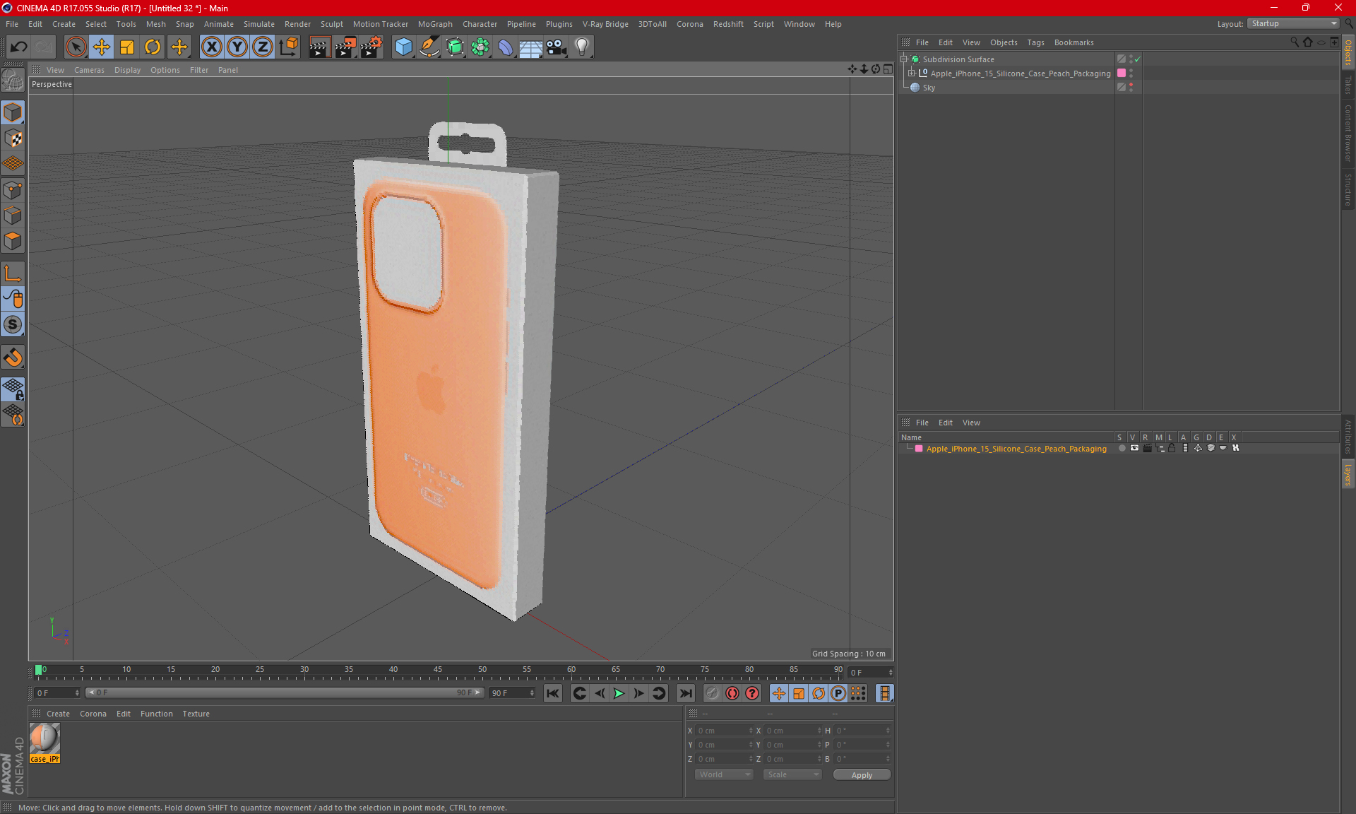 3D model Apple iPhone 15 Silicone Case Peach Packaging