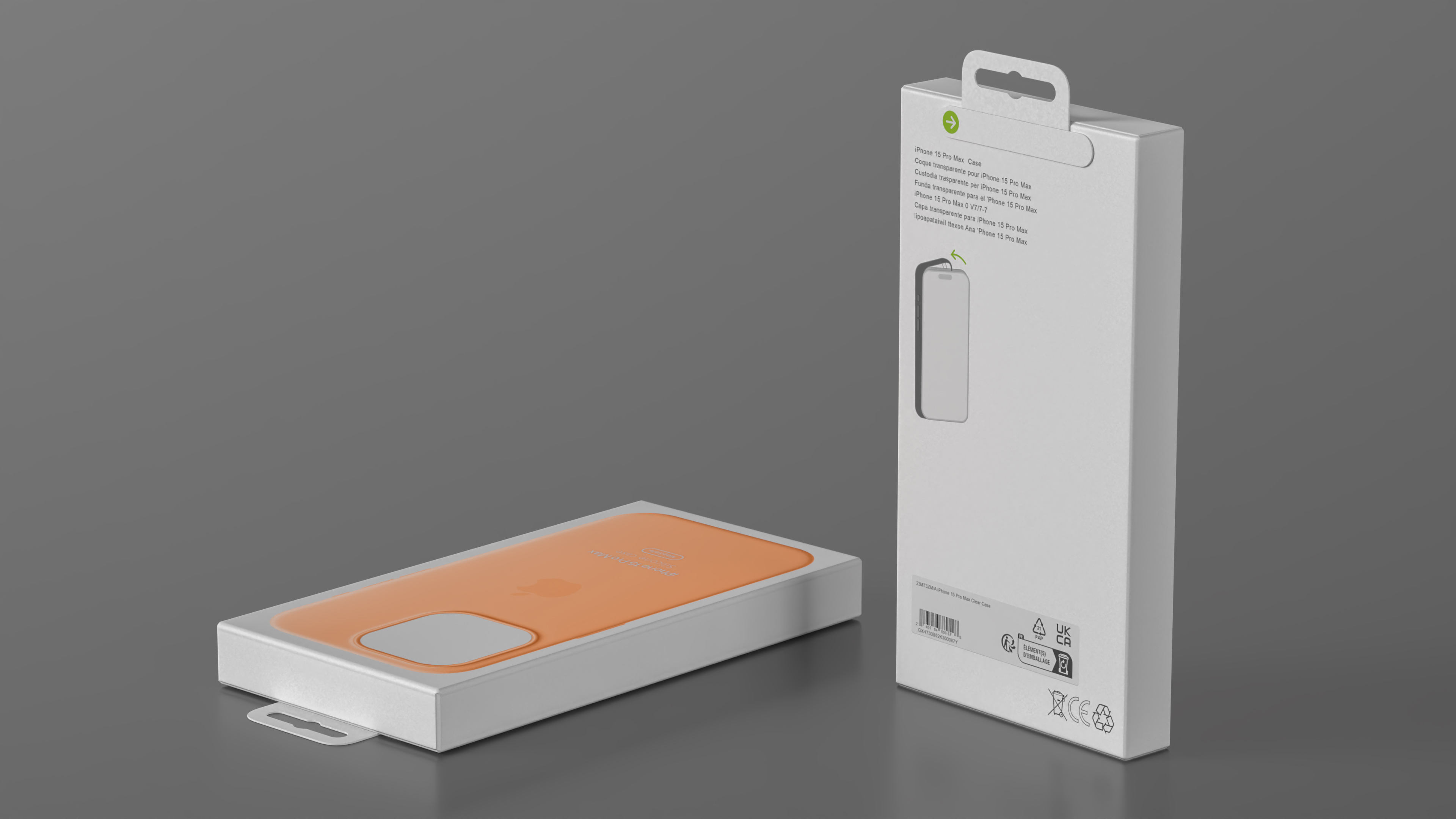 3D model Apple iPhone 15 Silicone Case Peach Packaging