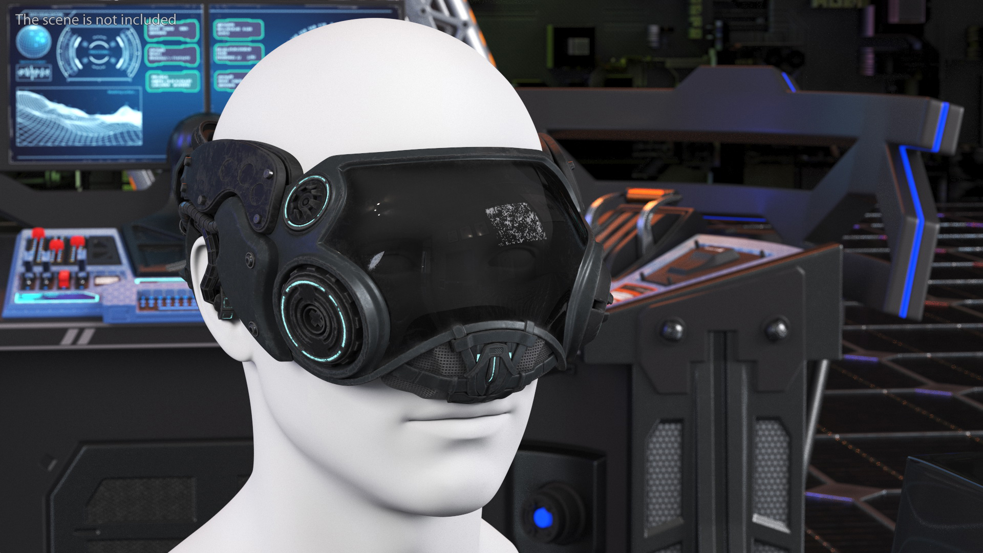 3D Sci-fi Head Mask Used