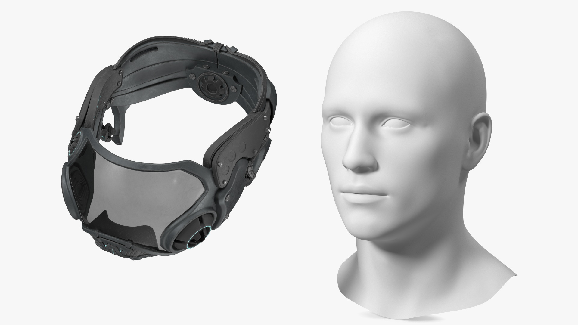 3D Sci-fi Head Mask Used