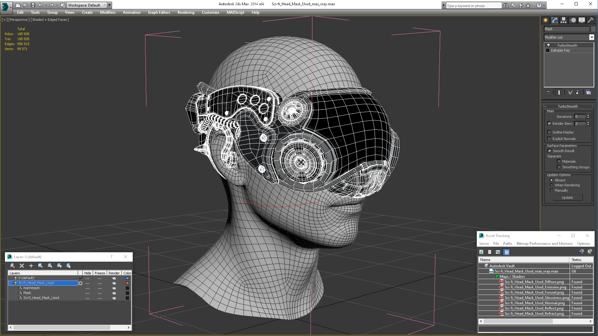 3D Sci-fi Head Mask Used