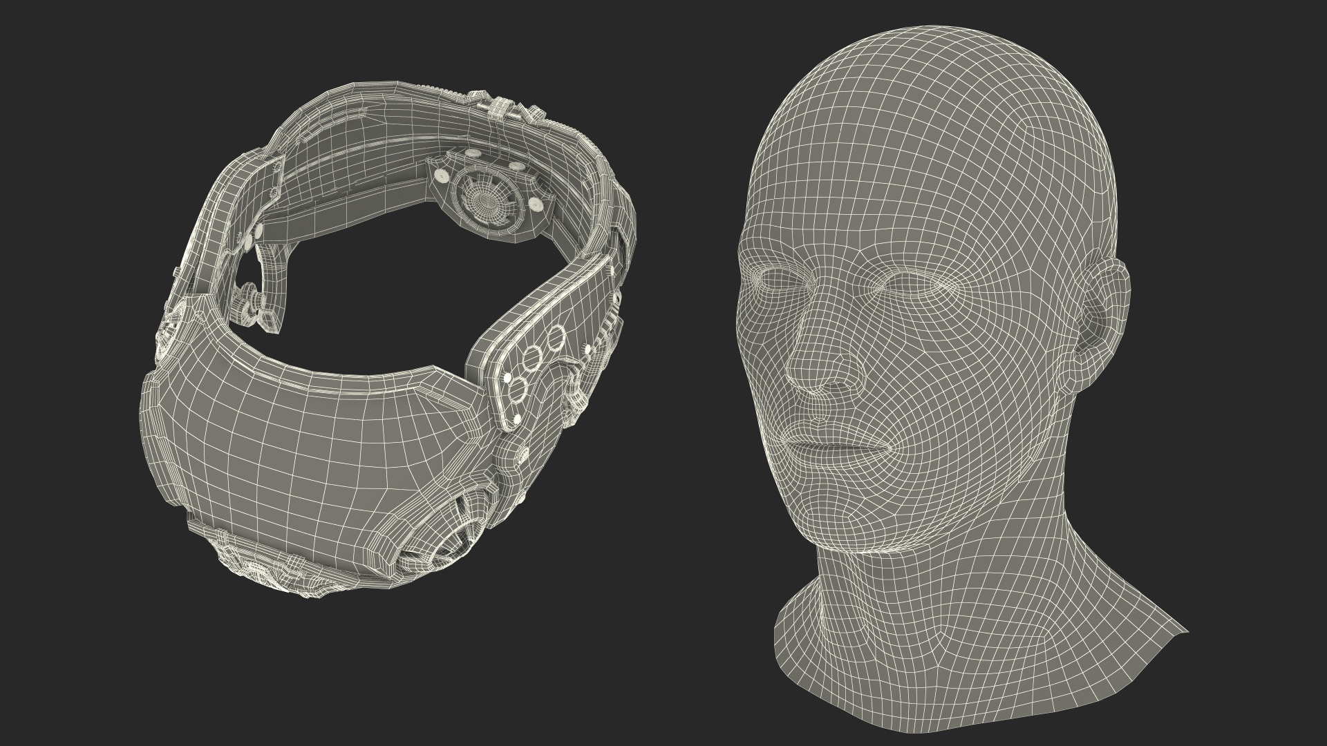 3D Sci-fi Head Mask Used