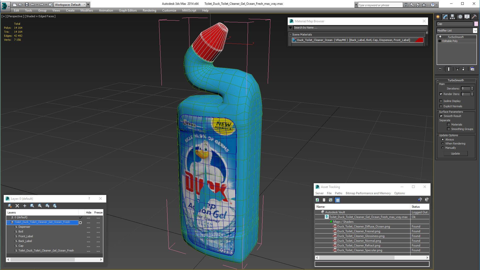 Toilet Duck Toilet Cleaner Gel Ocean Fresh 3D
