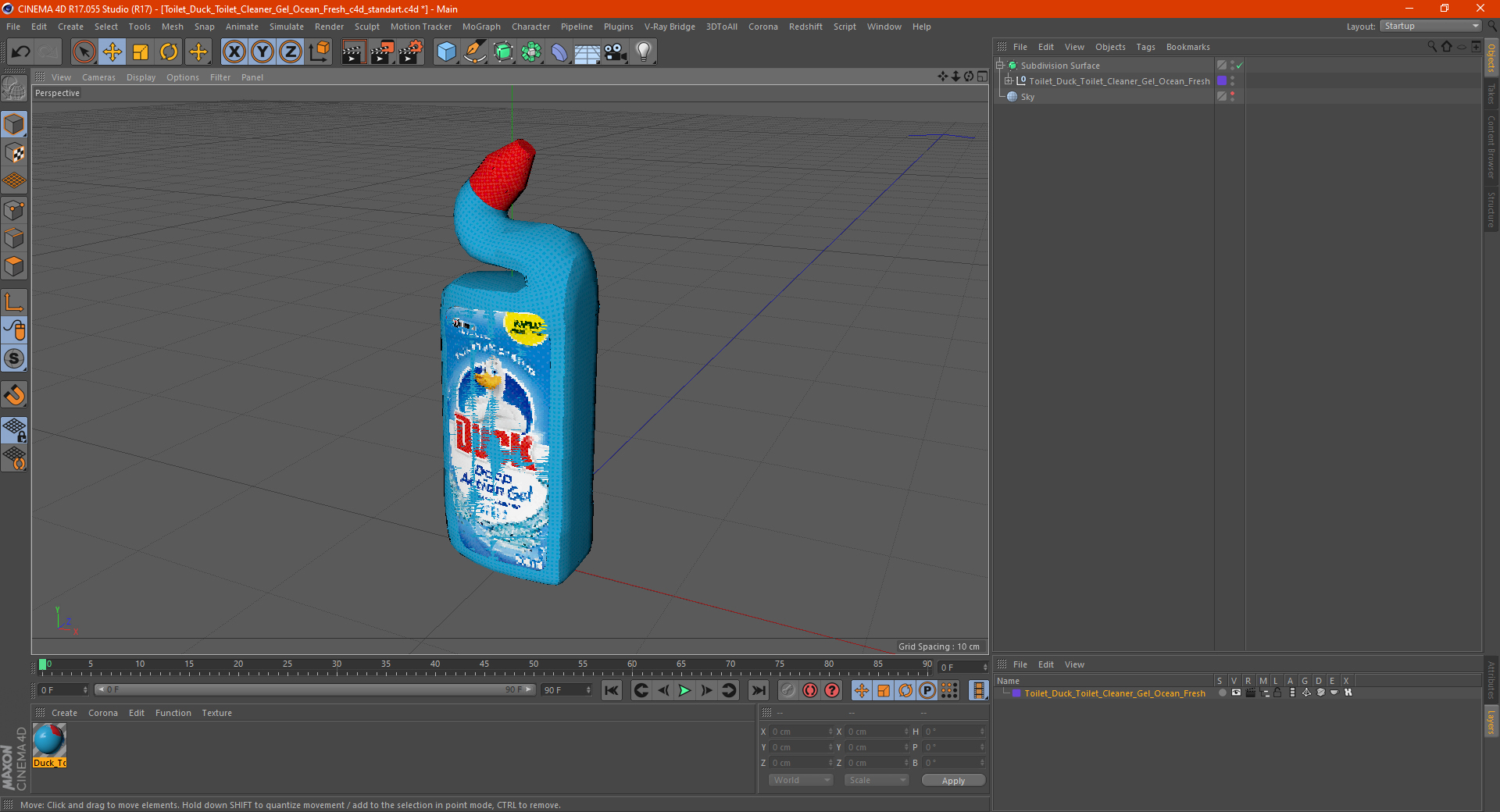 Toilet Duck Toilet Cleaner Gel Ocean Fresh 3D
