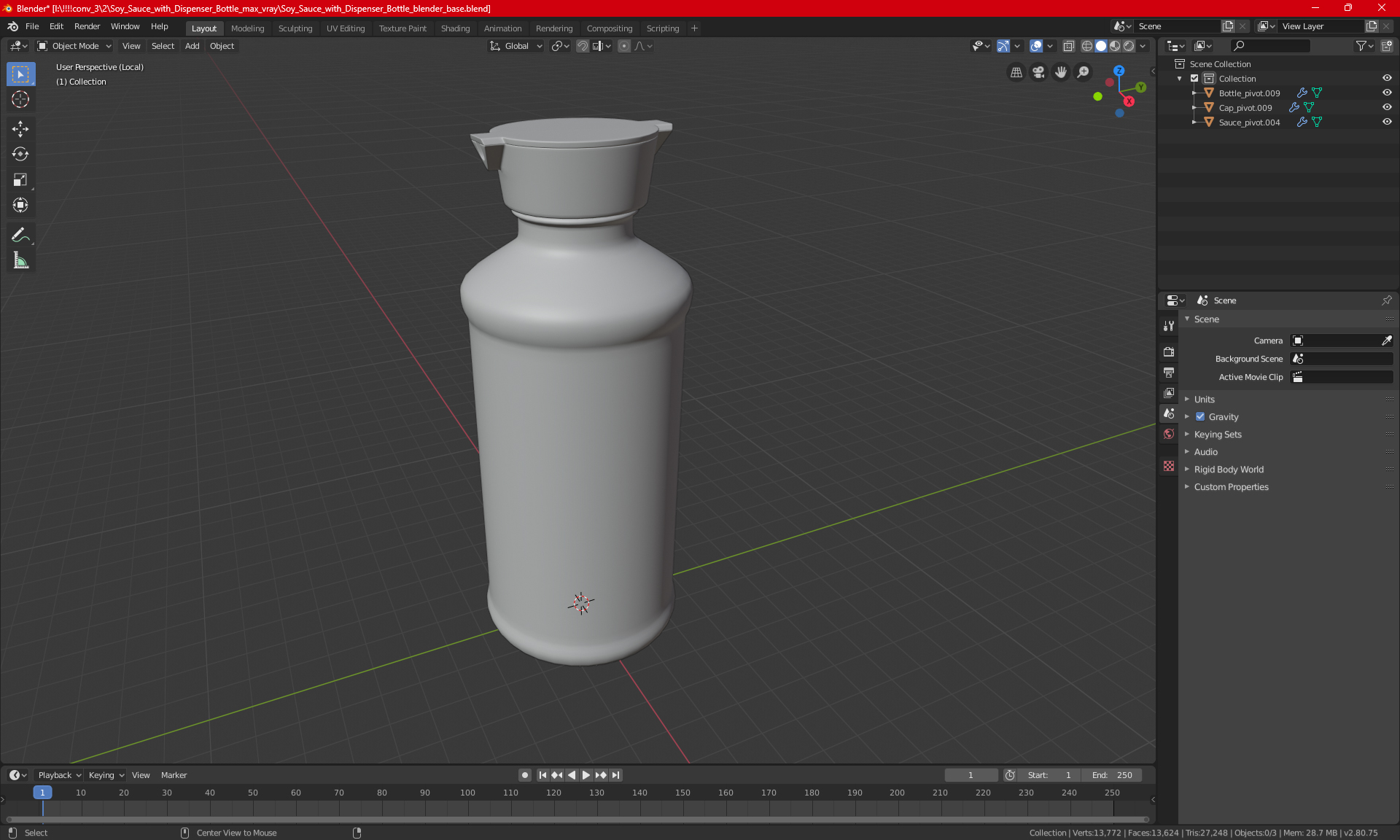 3D Soy Sauce with Dispenser Bottle