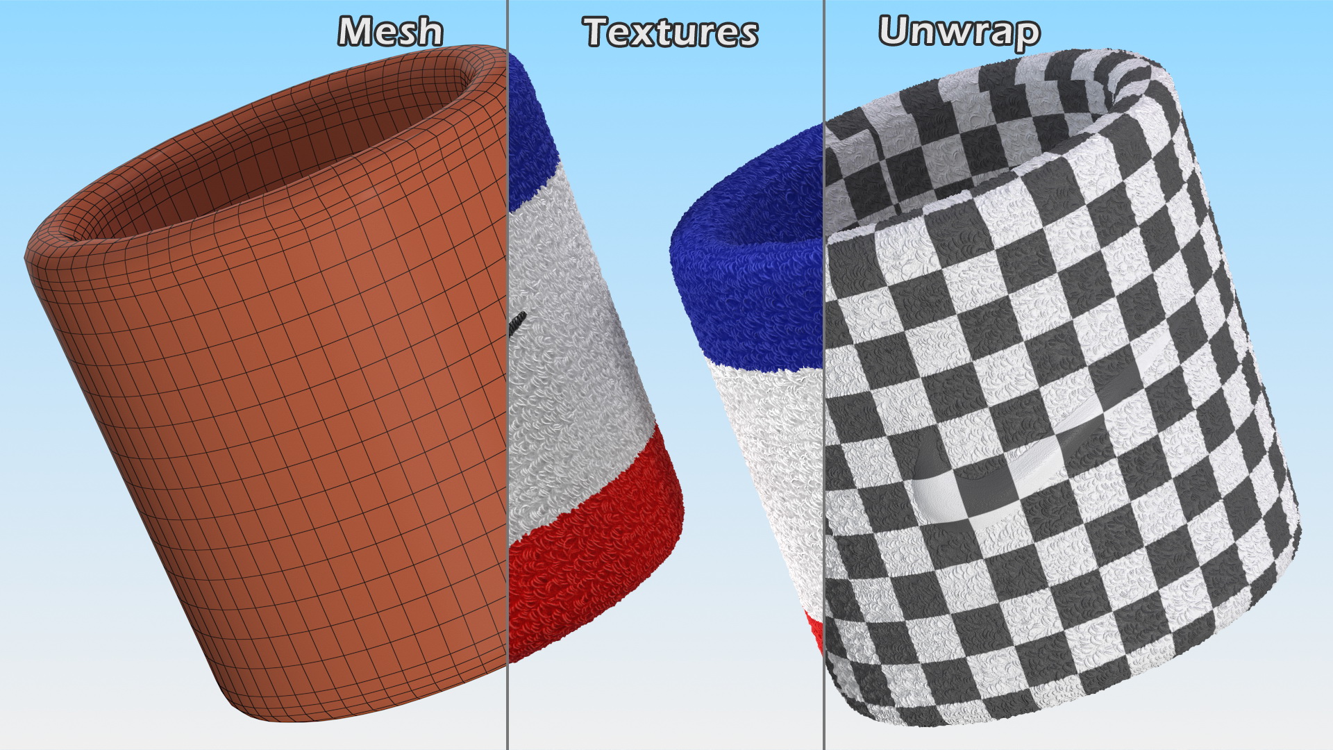 Nike Swoosh Wristband Colored 3D model