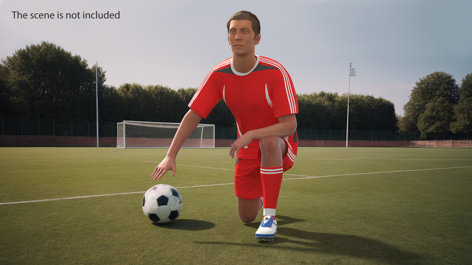 Male Soccer Player in Sportswear Rigged 3D model