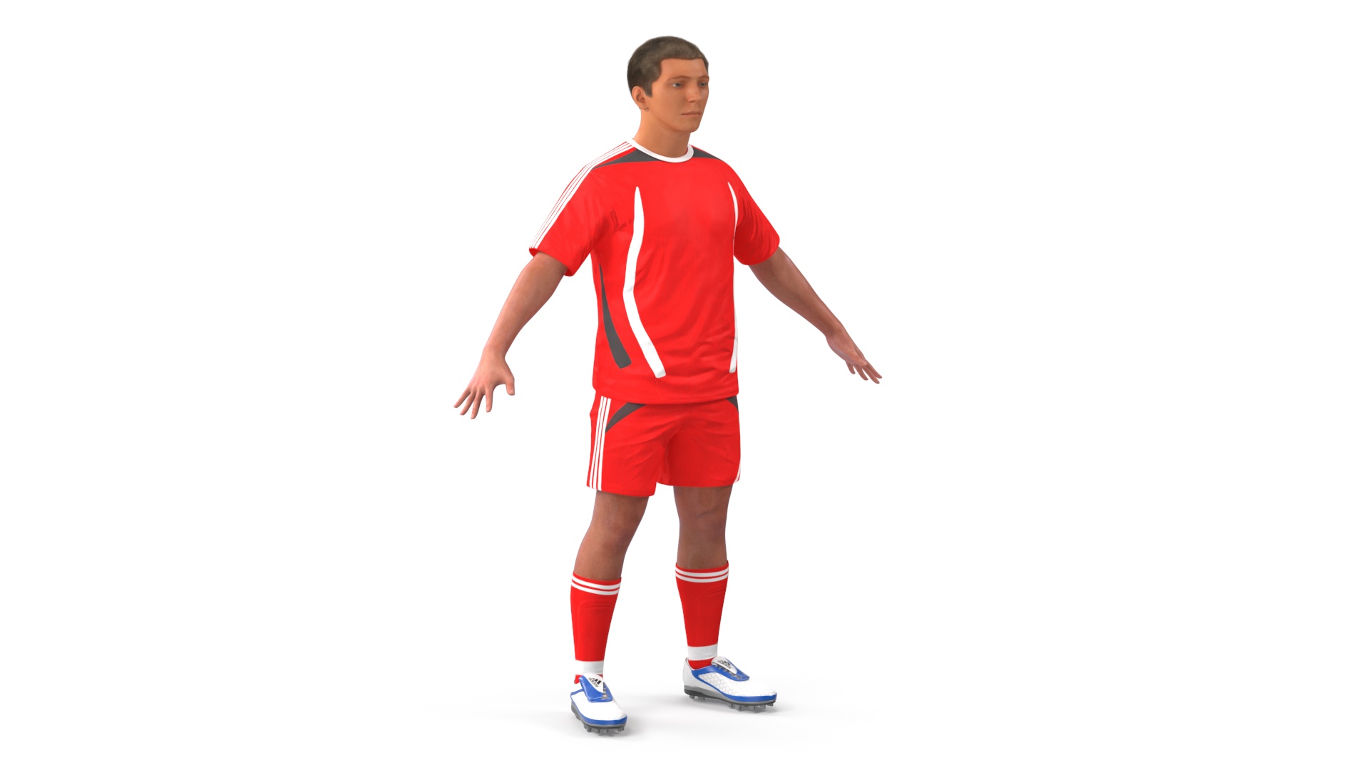 Male Soccer Player in Sportswear Rigged 3D model