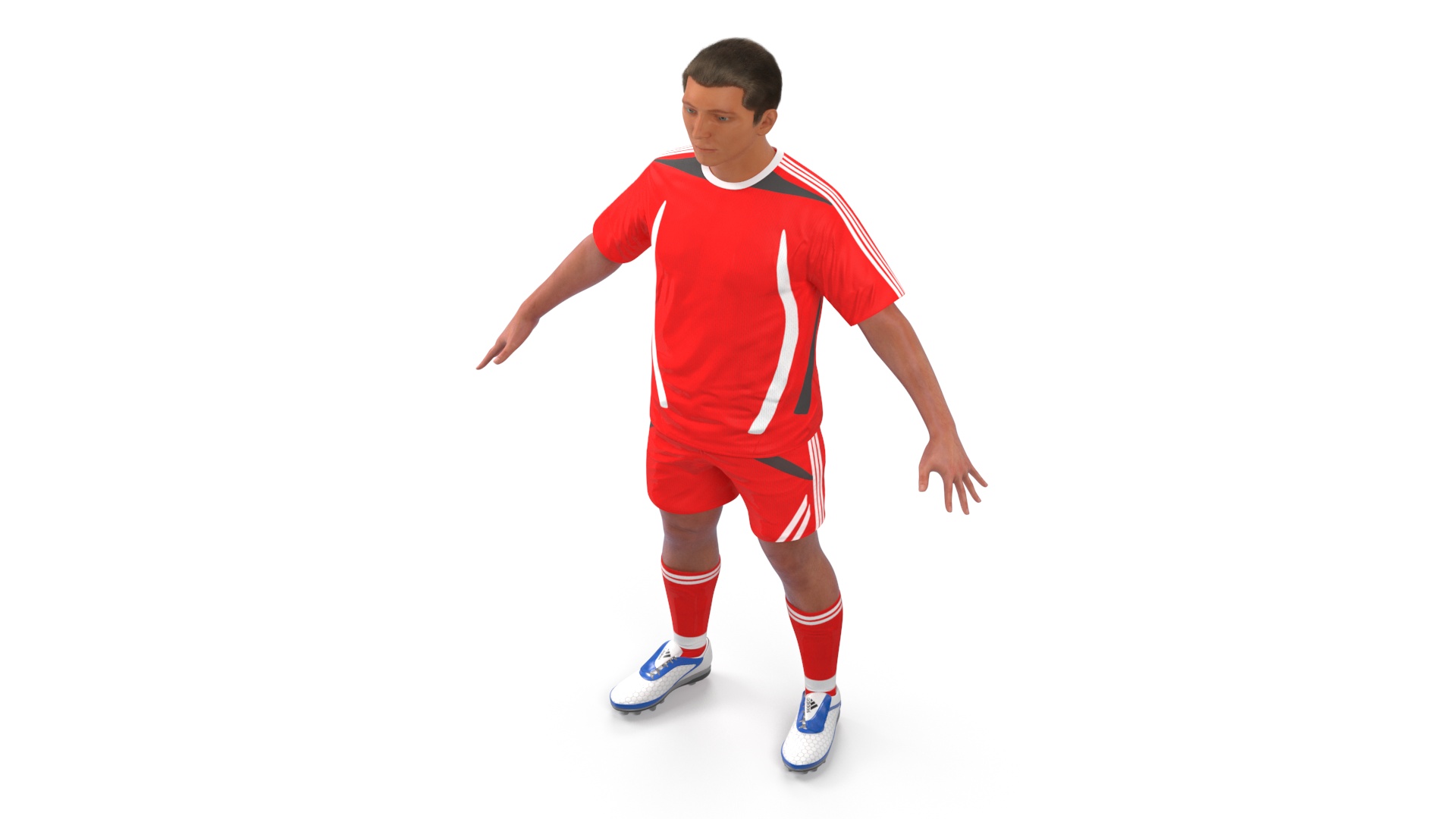 Male Soccer Player in Sportswear Rigged 3D model