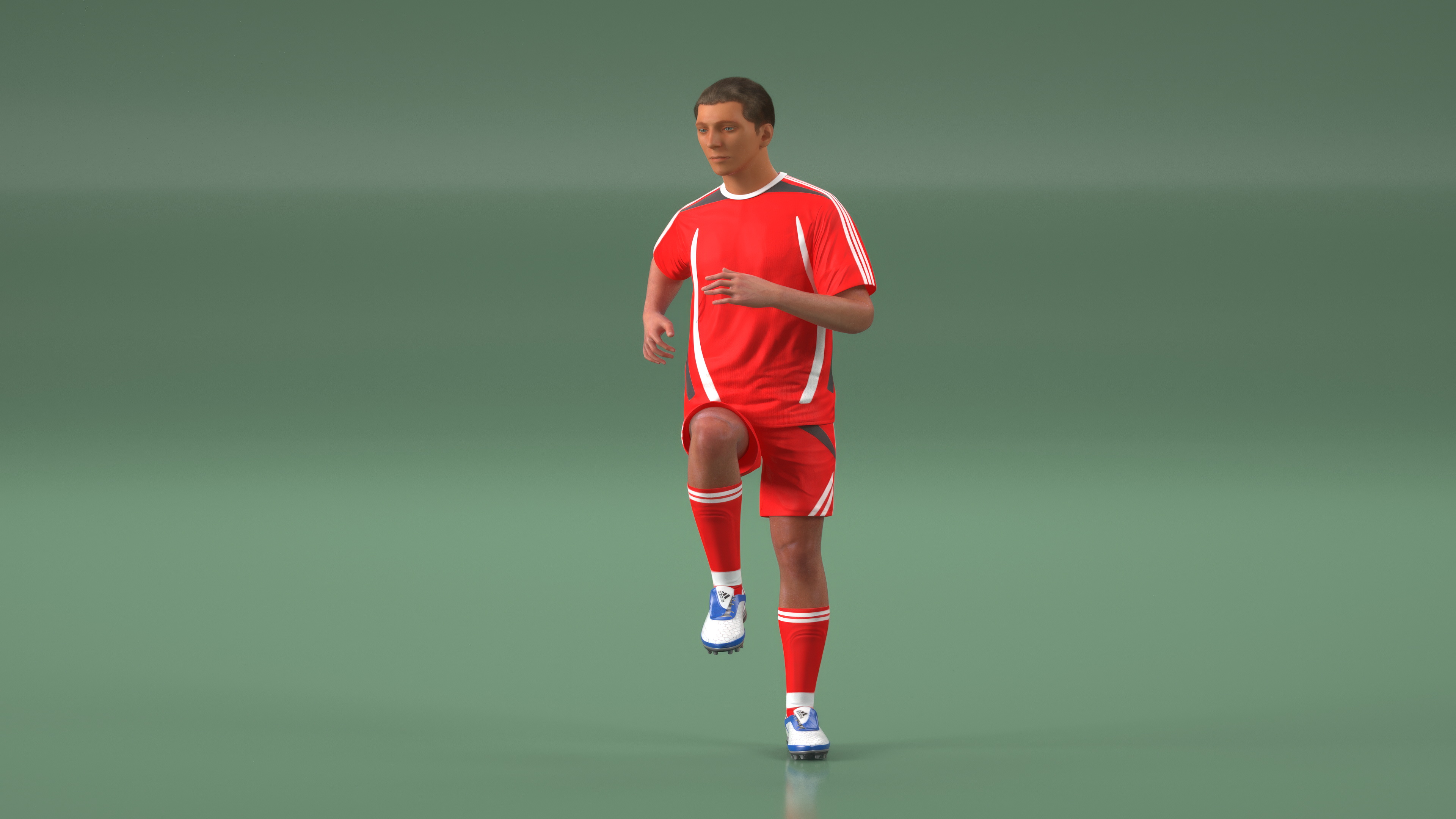 Male Soccer Player in Sportswear Rigged 3D model