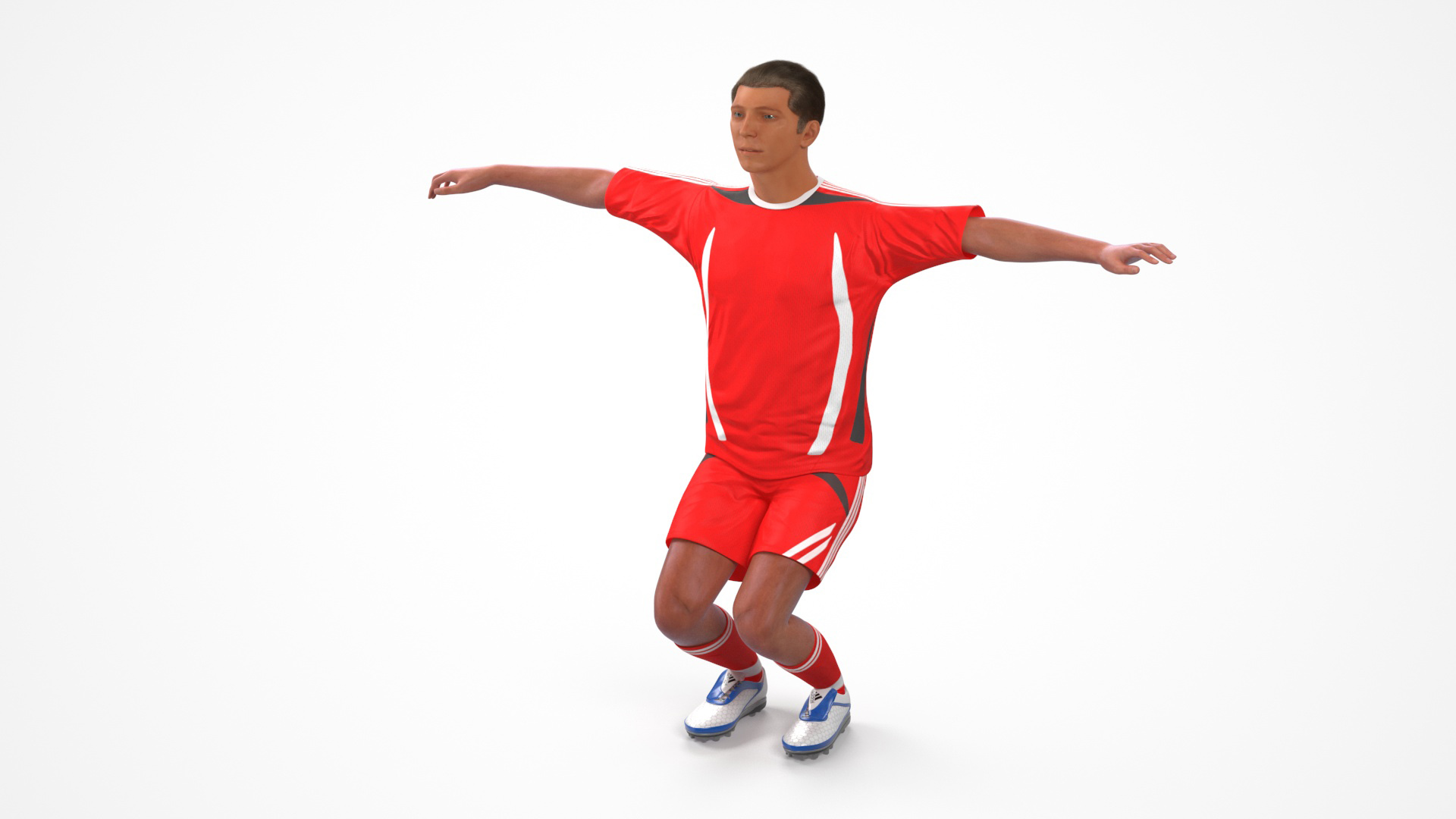 Male Soccer Player in Sportswear Rigged 3D model