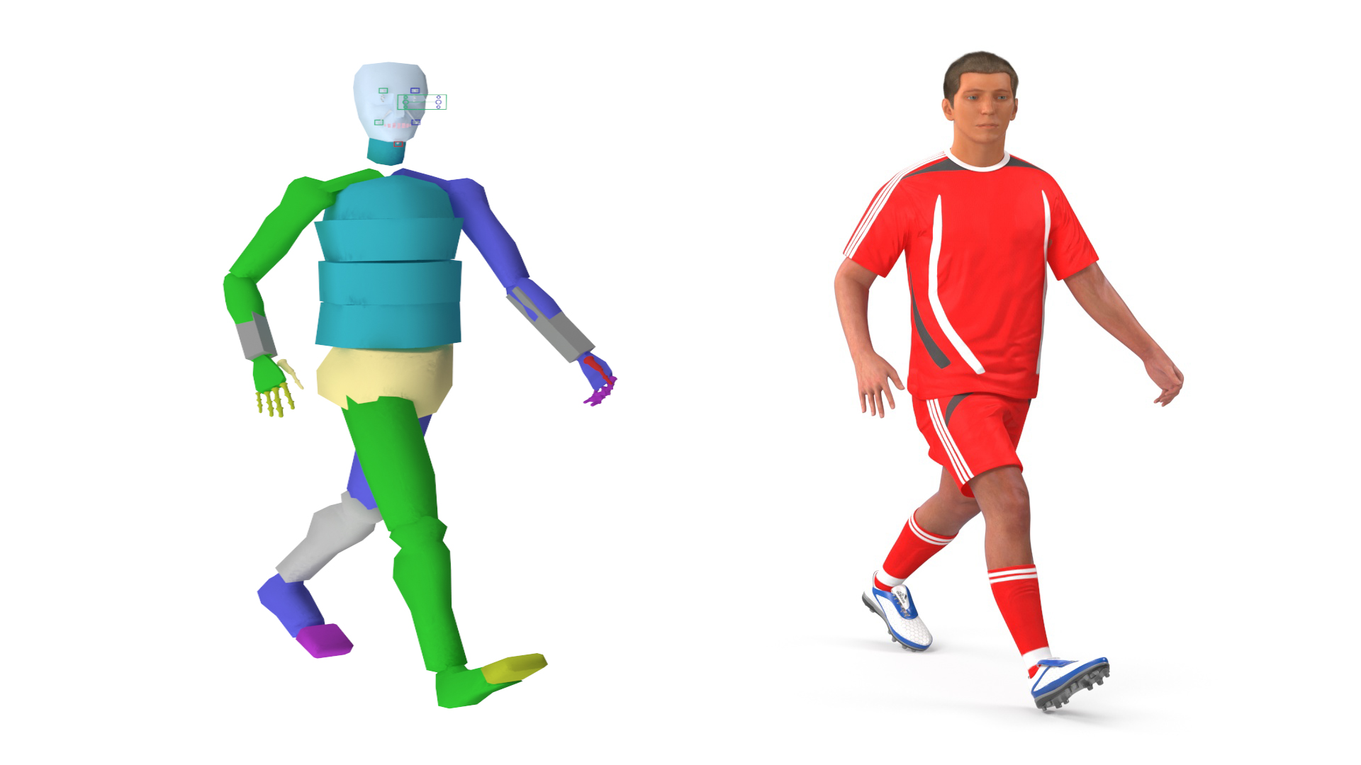 Male Soccer Player in Sportswear Rigged 3D model