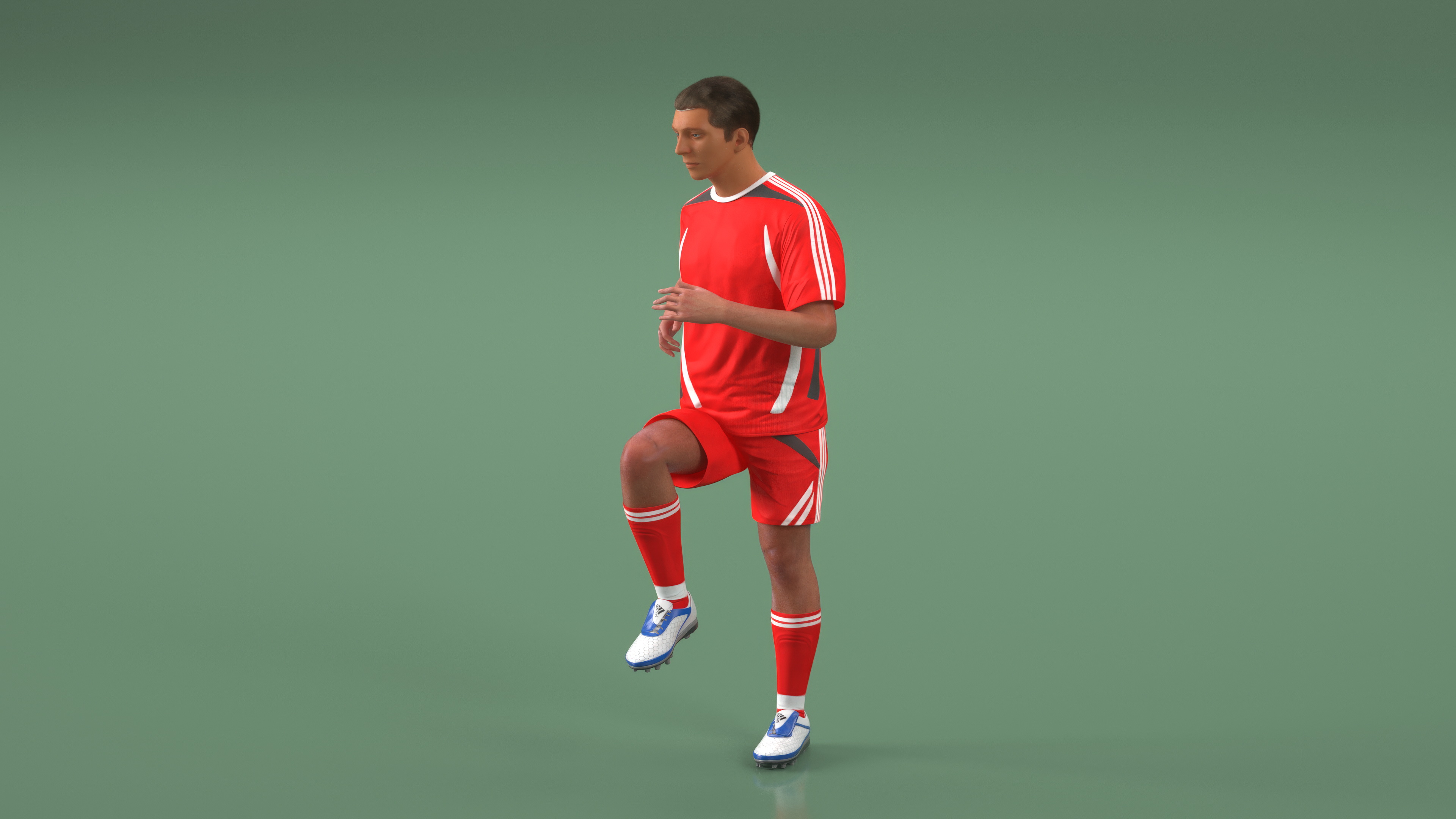 Male Soccer Player in Sportswear Rigged 3D model