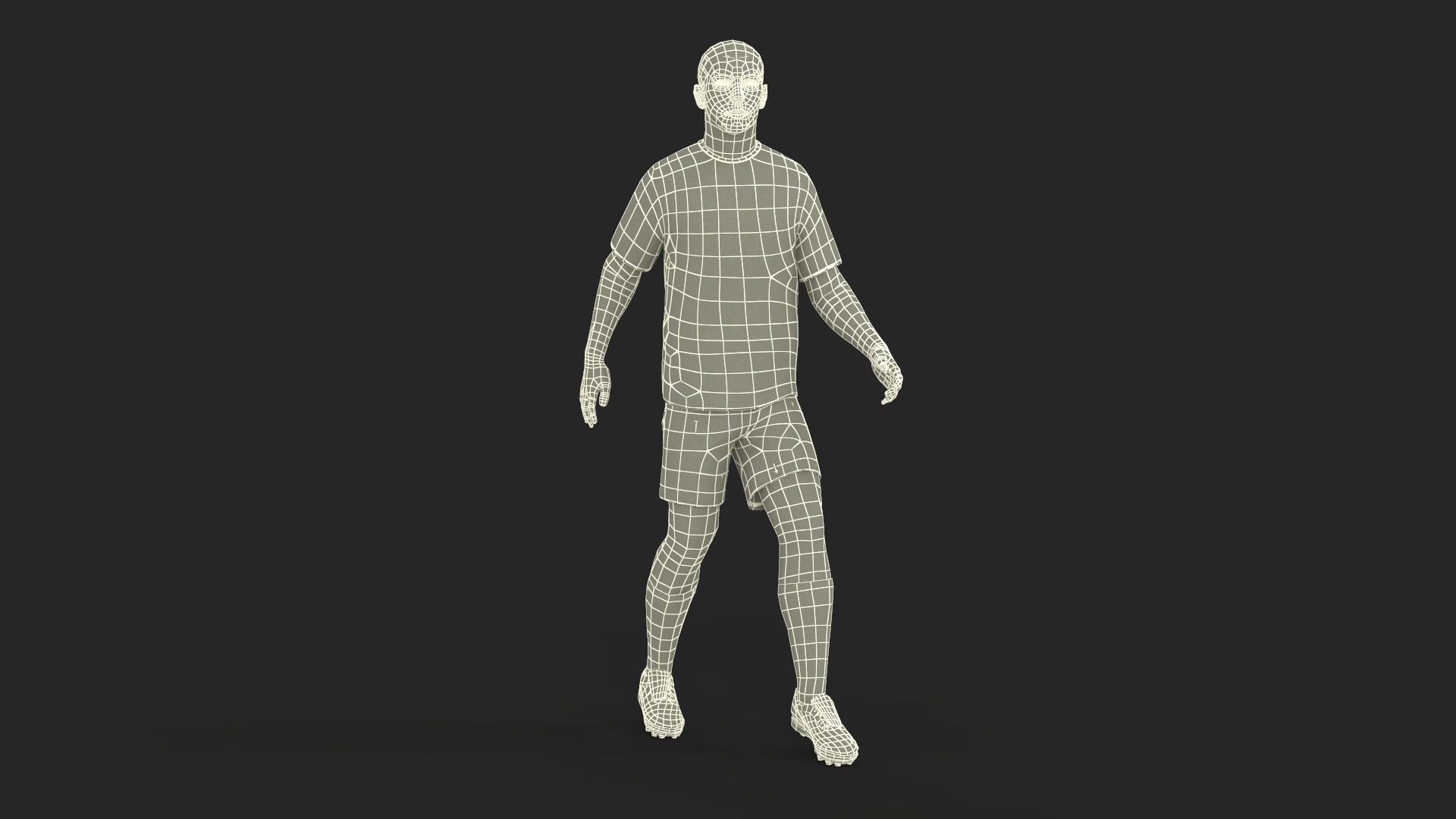 Male Soccer Player in Sportswear Rigged 3D model