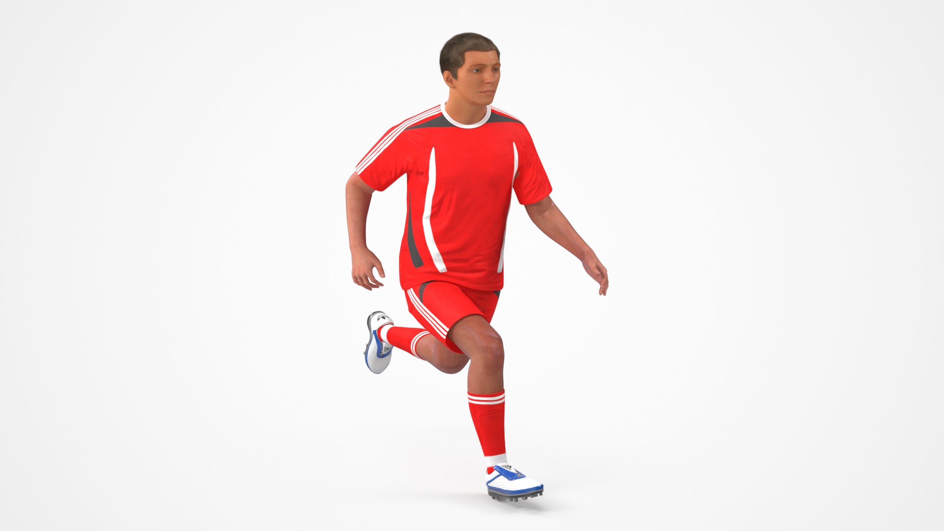 Male Soccer Player in Sportswear Rigged 3D model