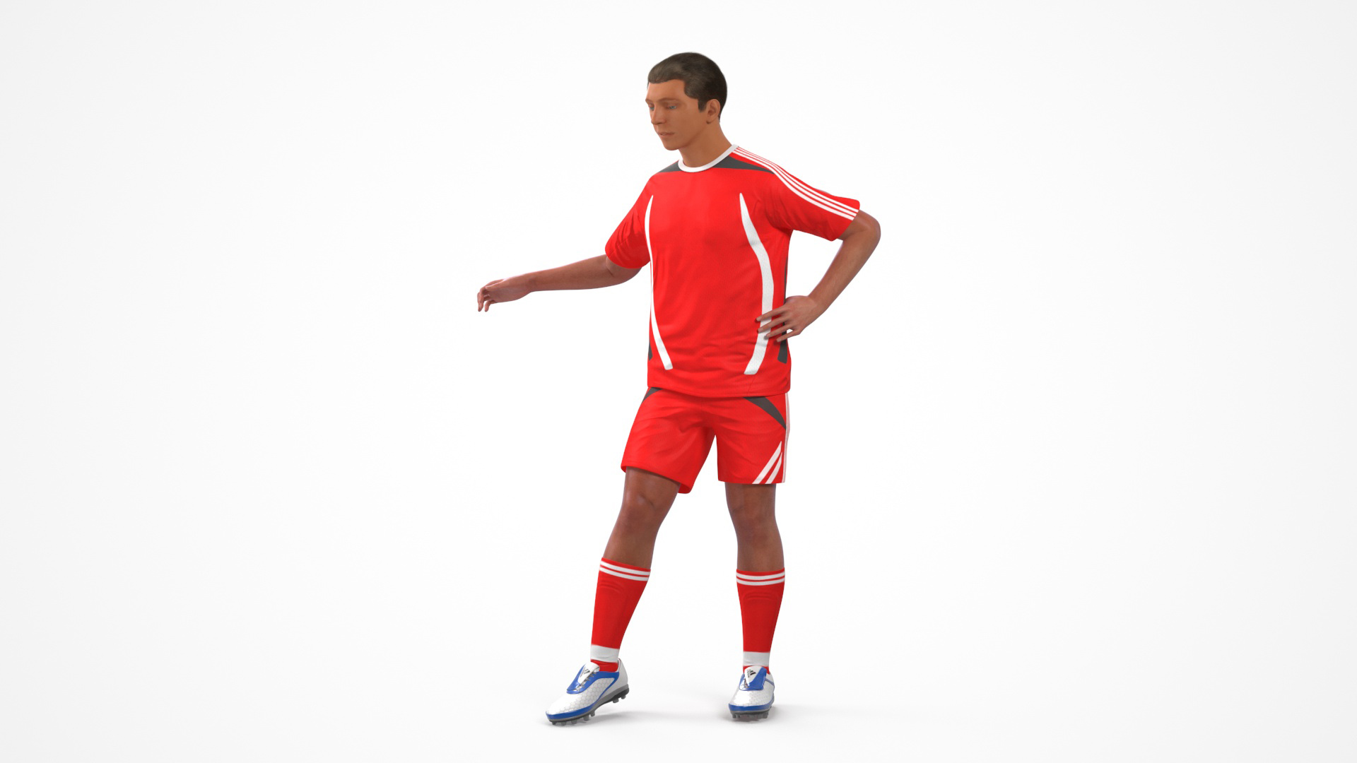 Male Soccer Player in Sportswear Rigged 3D model
