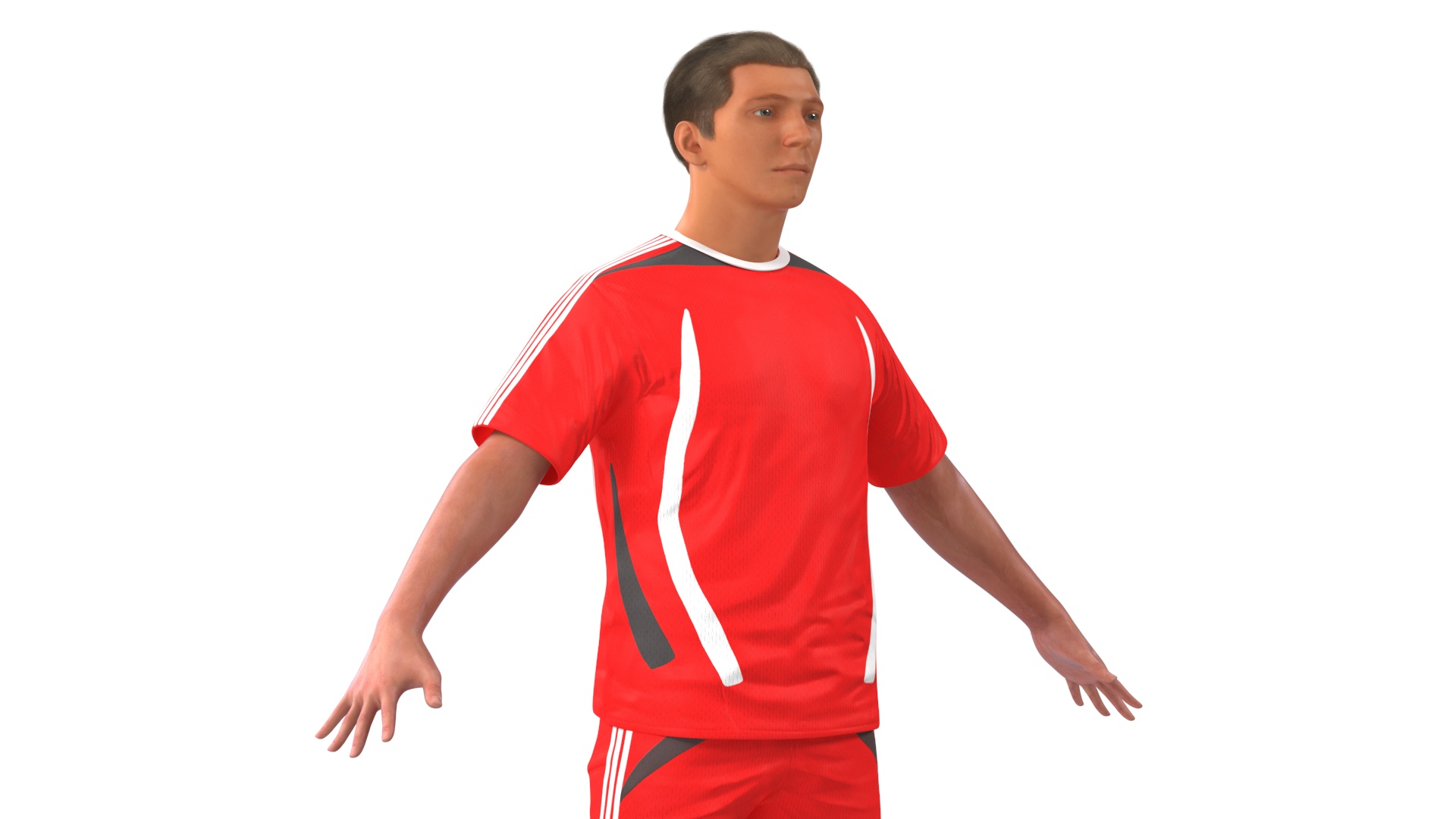 Male Soccer Player in Sportswear Rigged 3D model