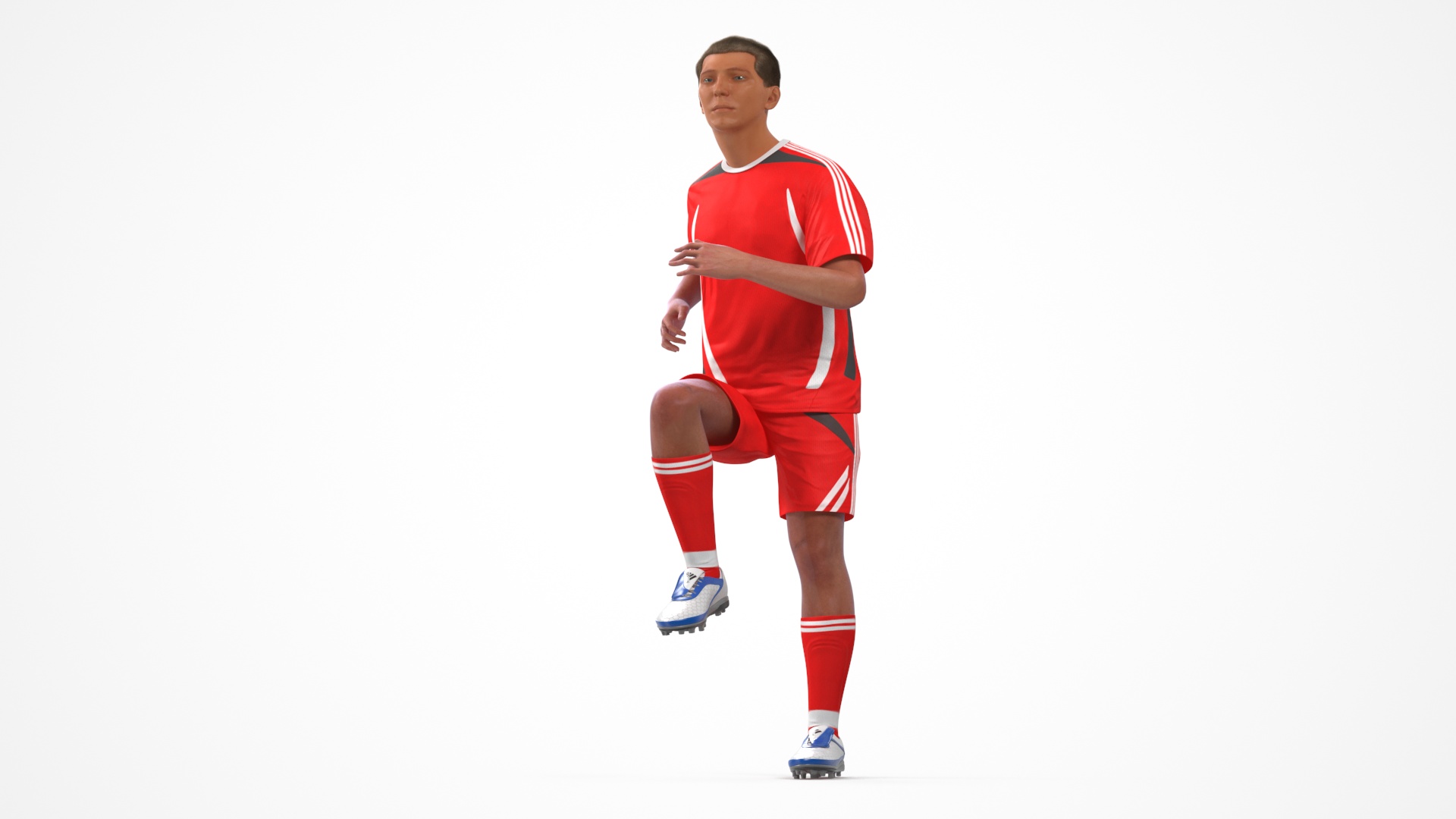 Male Soccer Player in Sportswear Rigged 3D model