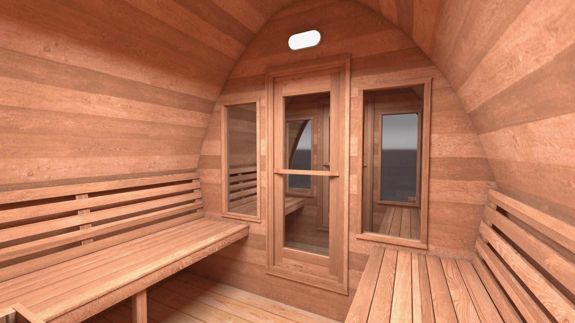 3D Wooden Outdoor Sauna House