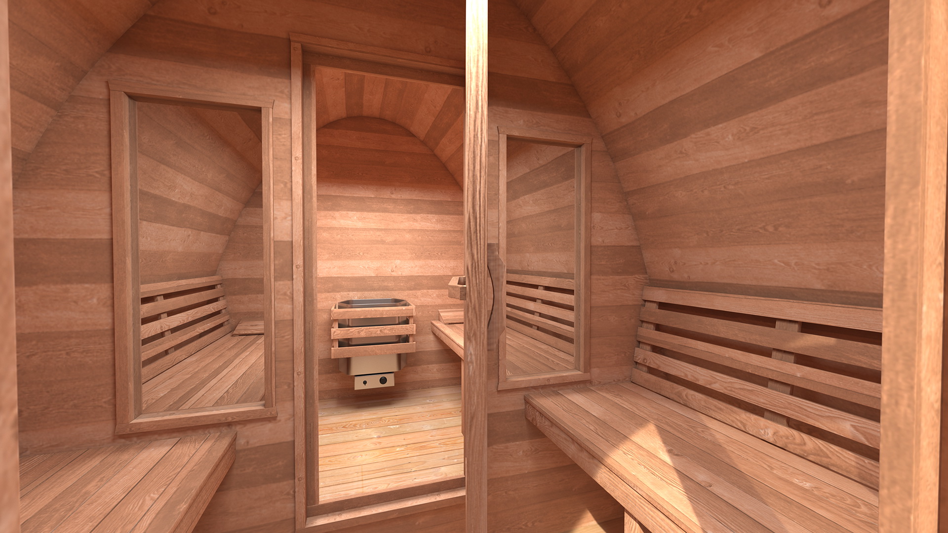 3D Wooden Outdoor Sauna House