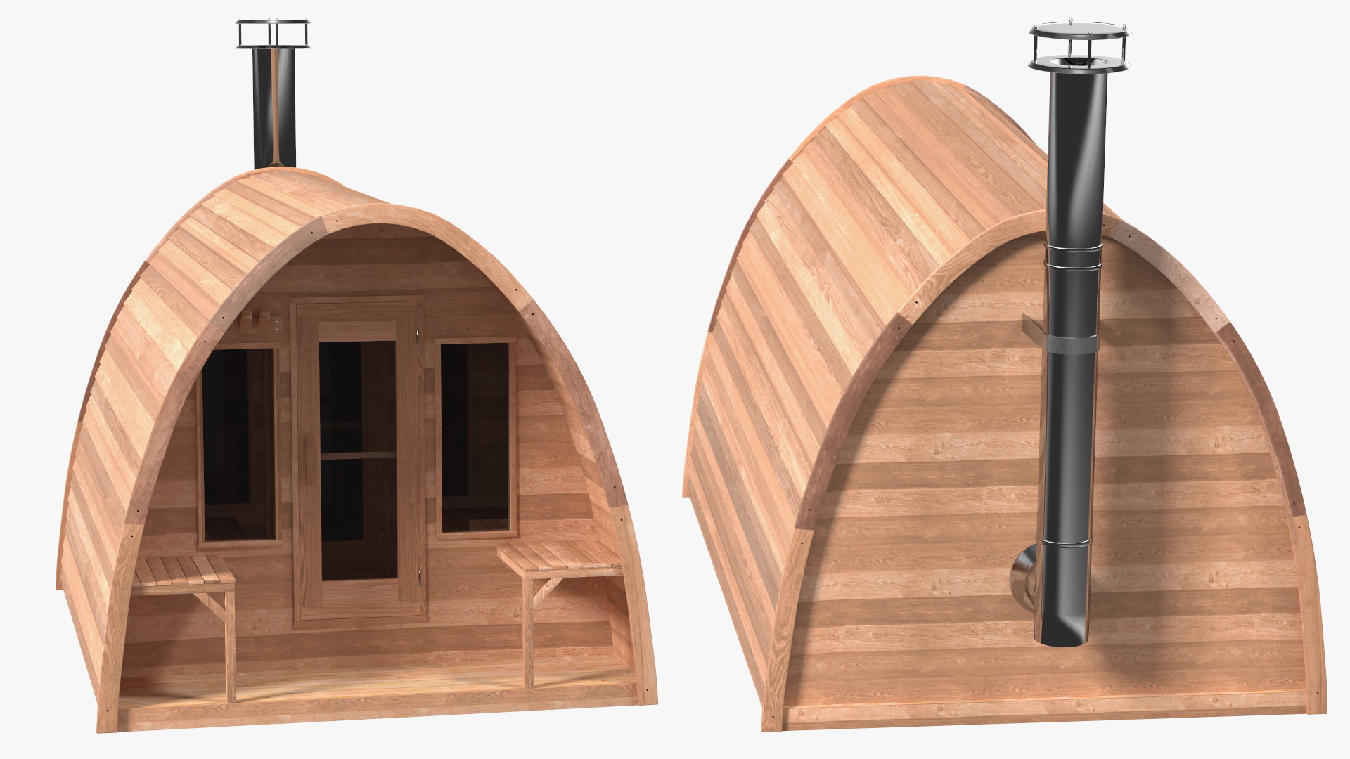 3D Wooden Outdoor Sauna House