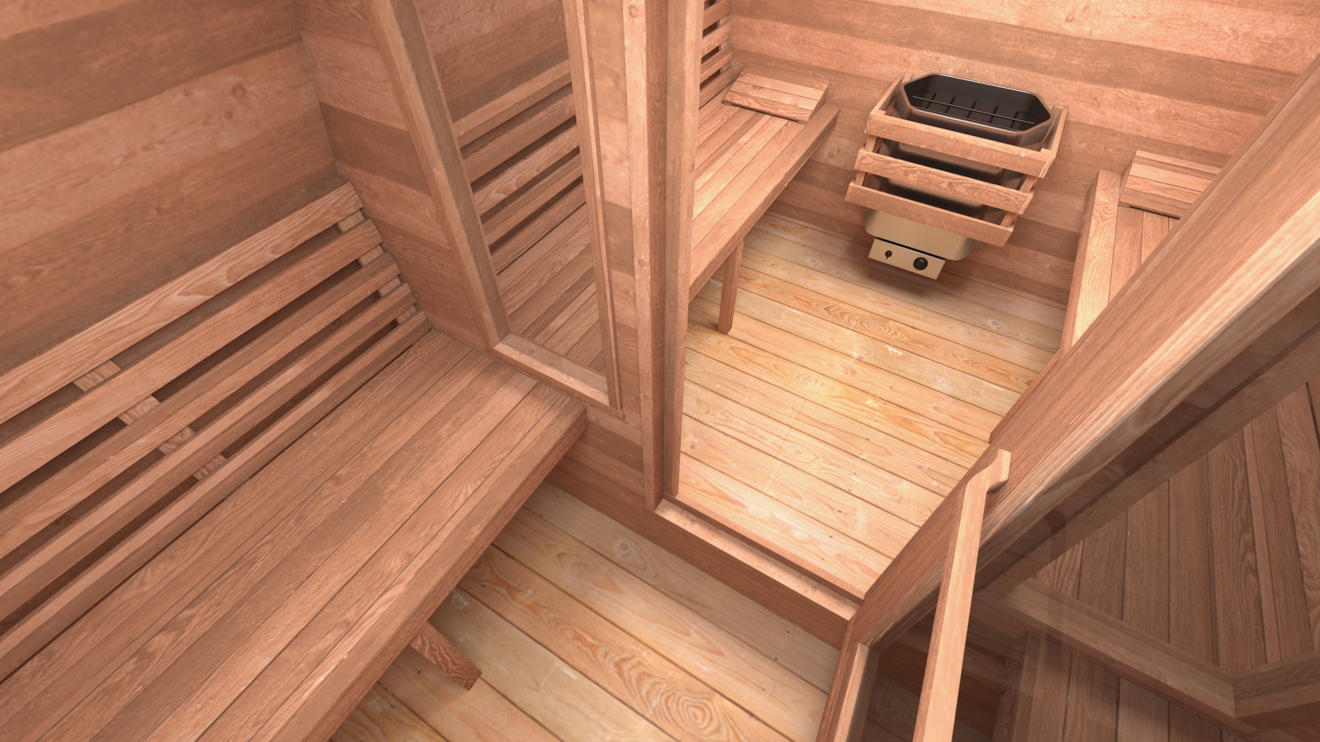 3D Wooden Outdoor Sauna House