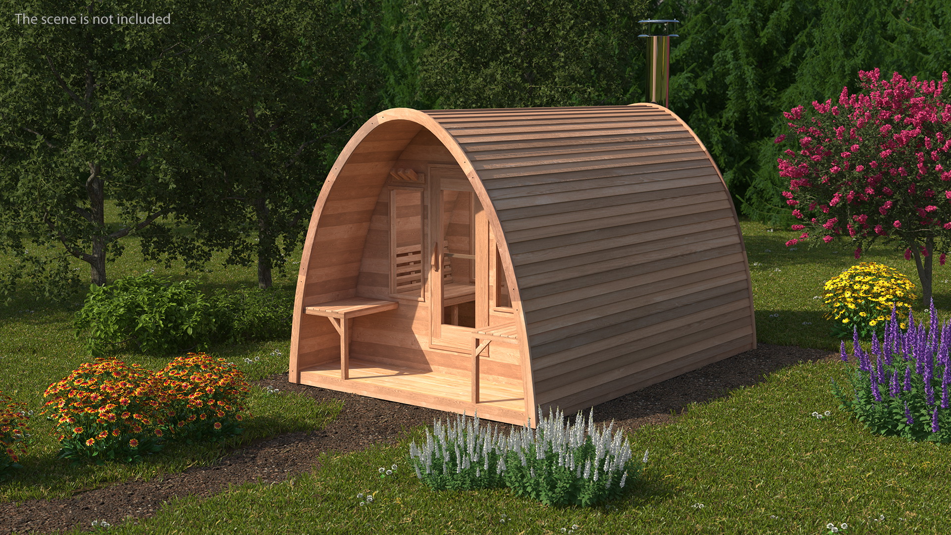 3D Wooden Outdoor Sauna House