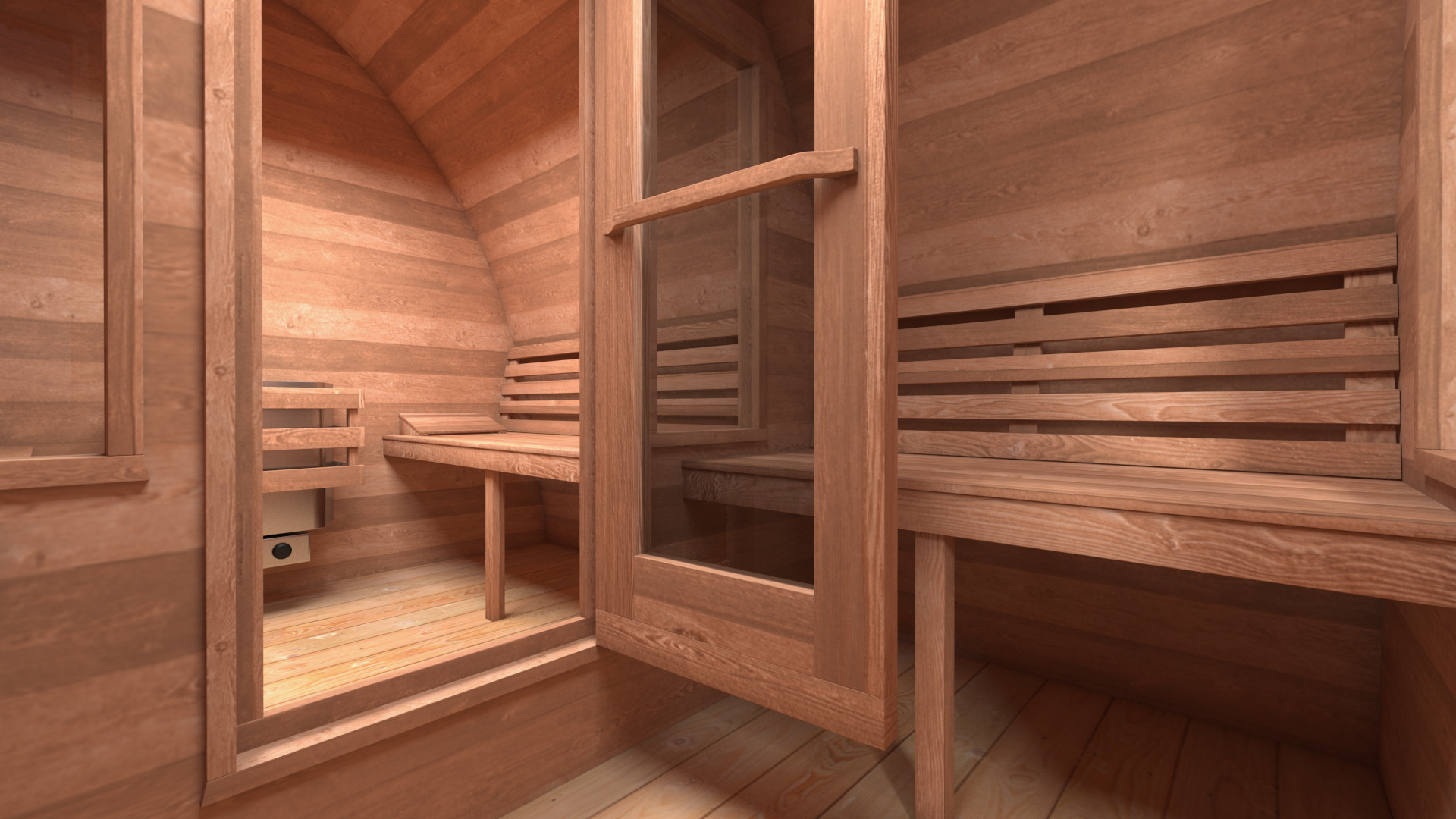 3D Wooden Outdoor Sauna House