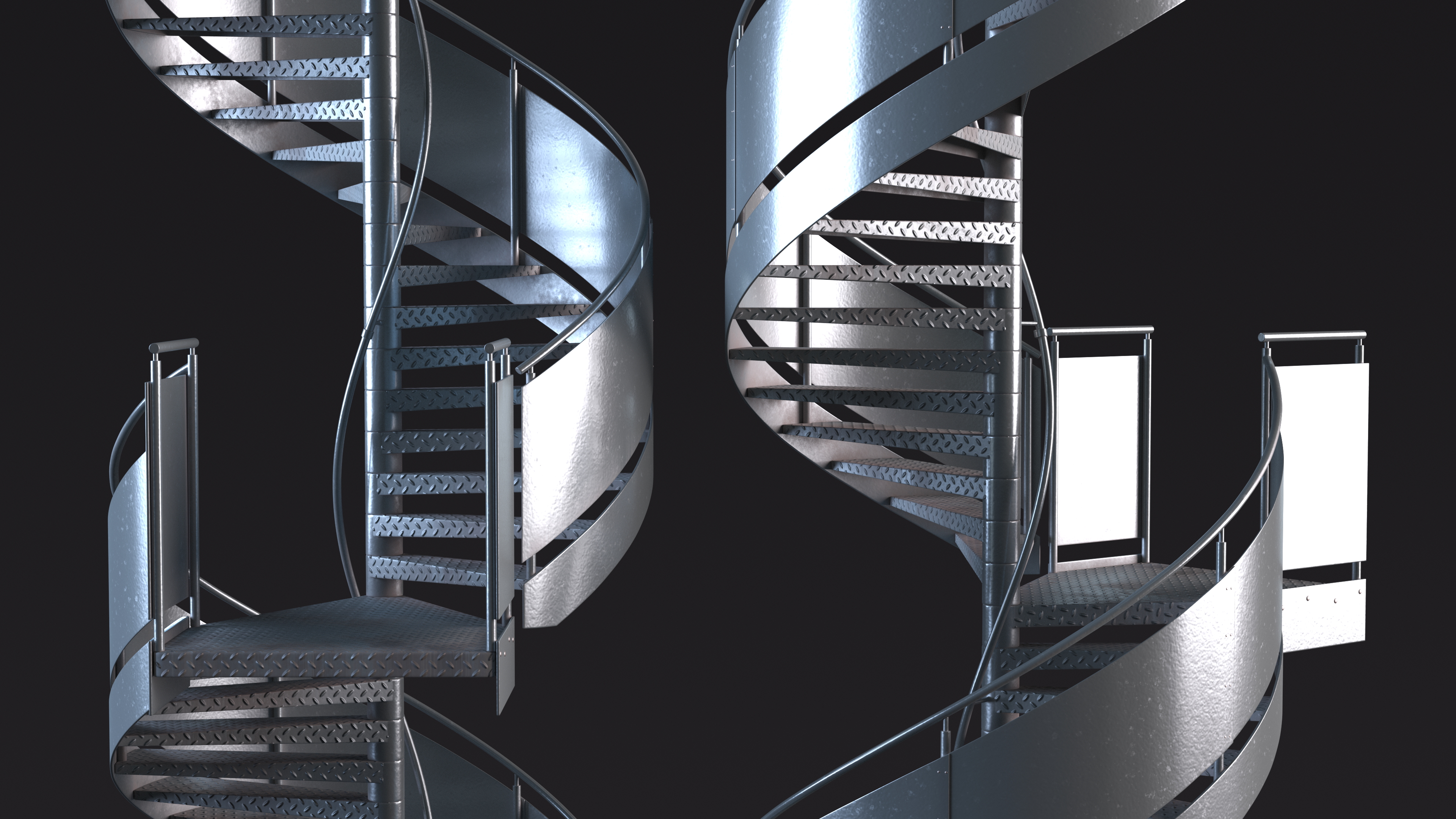 Closed Side Spiral Fire Escape Stairs, view 4