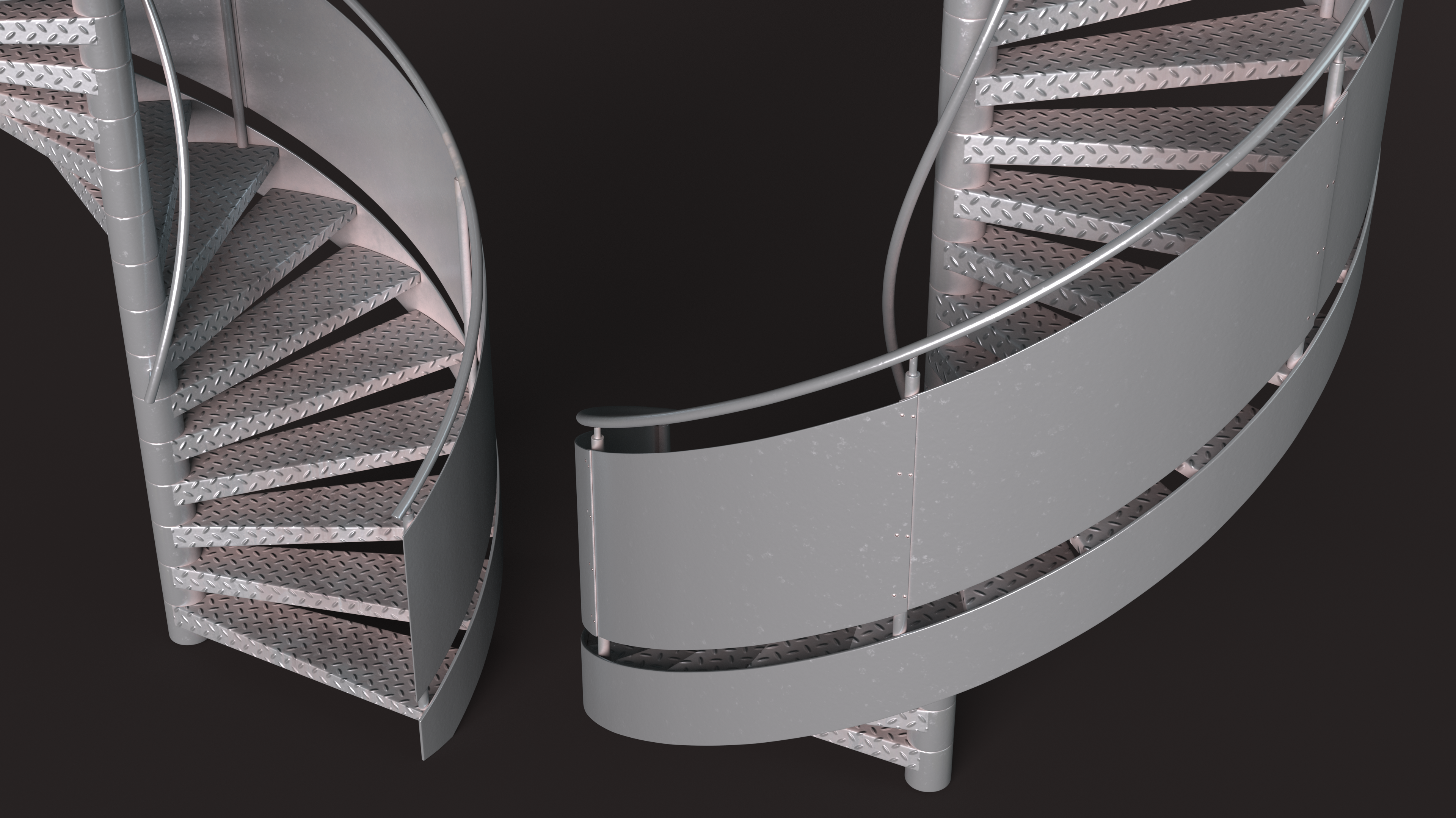 Closed Side Spiral Fire Escape Stairs, view 9