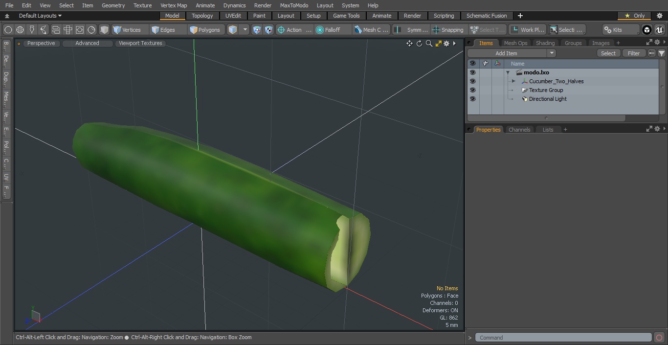 Cucumber Two Halves 3D model