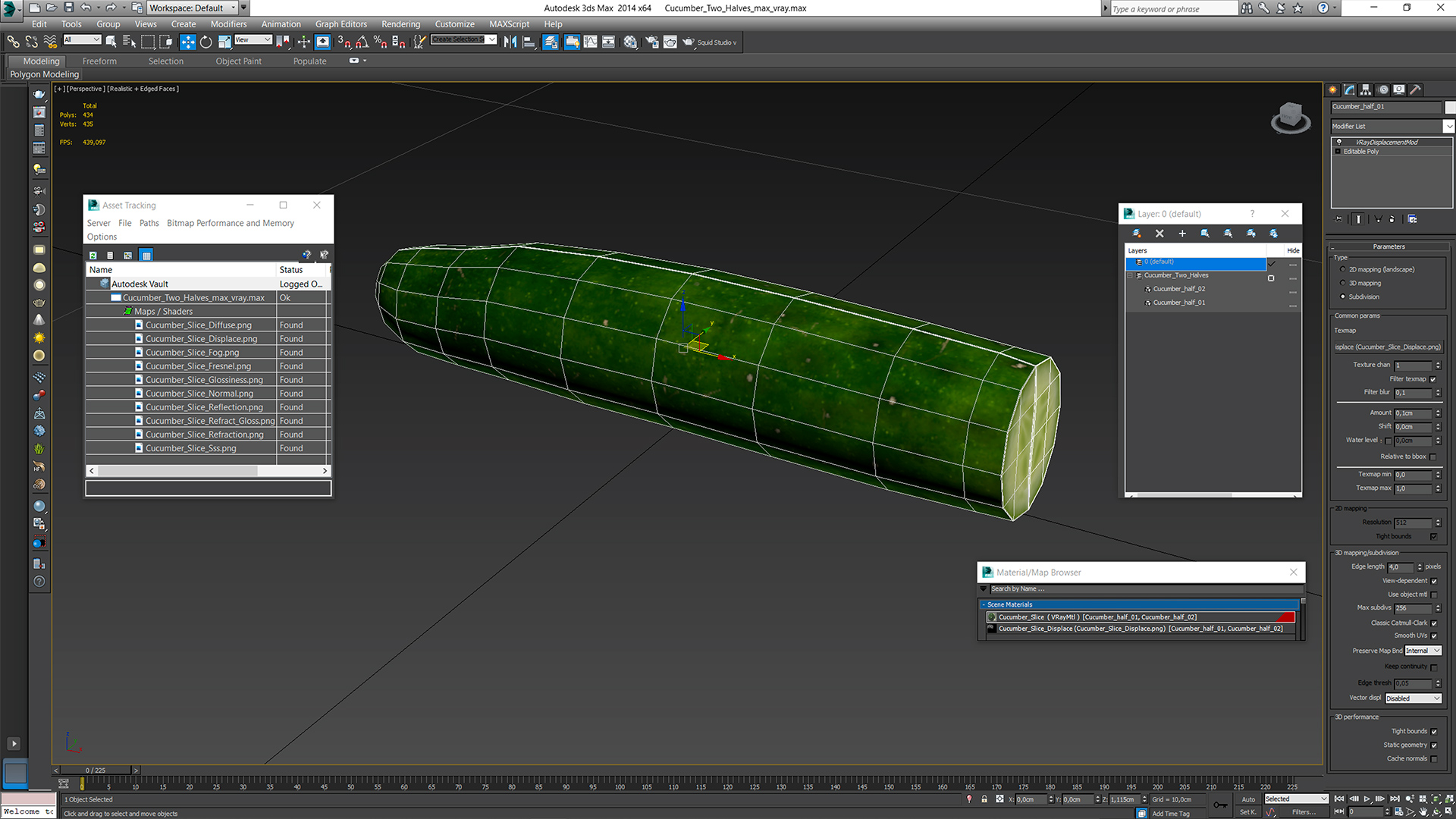 Cucumber Two Halves 3D model