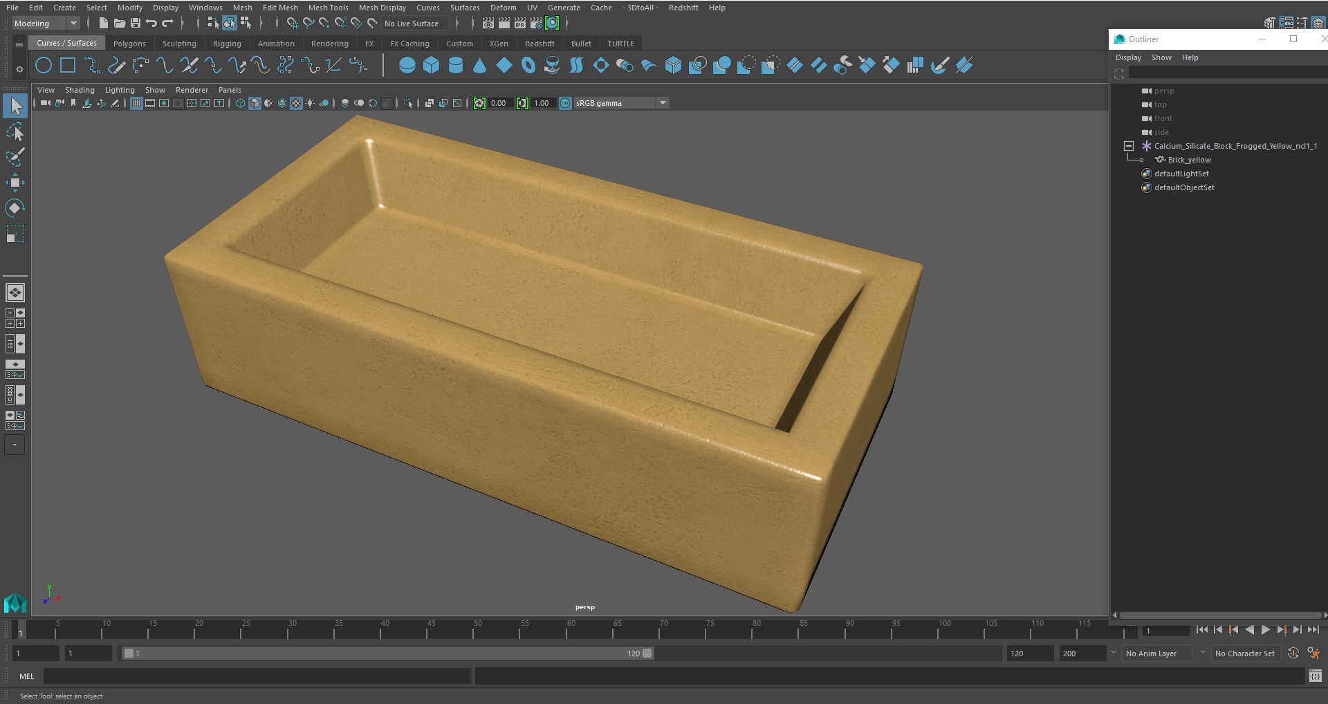 Calcium Silicate Block Frogged Yellow 3D