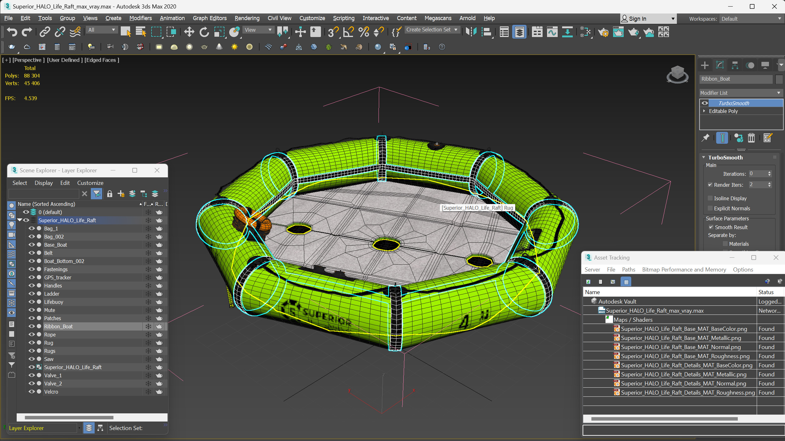 3D Superior HALO Life Raft model