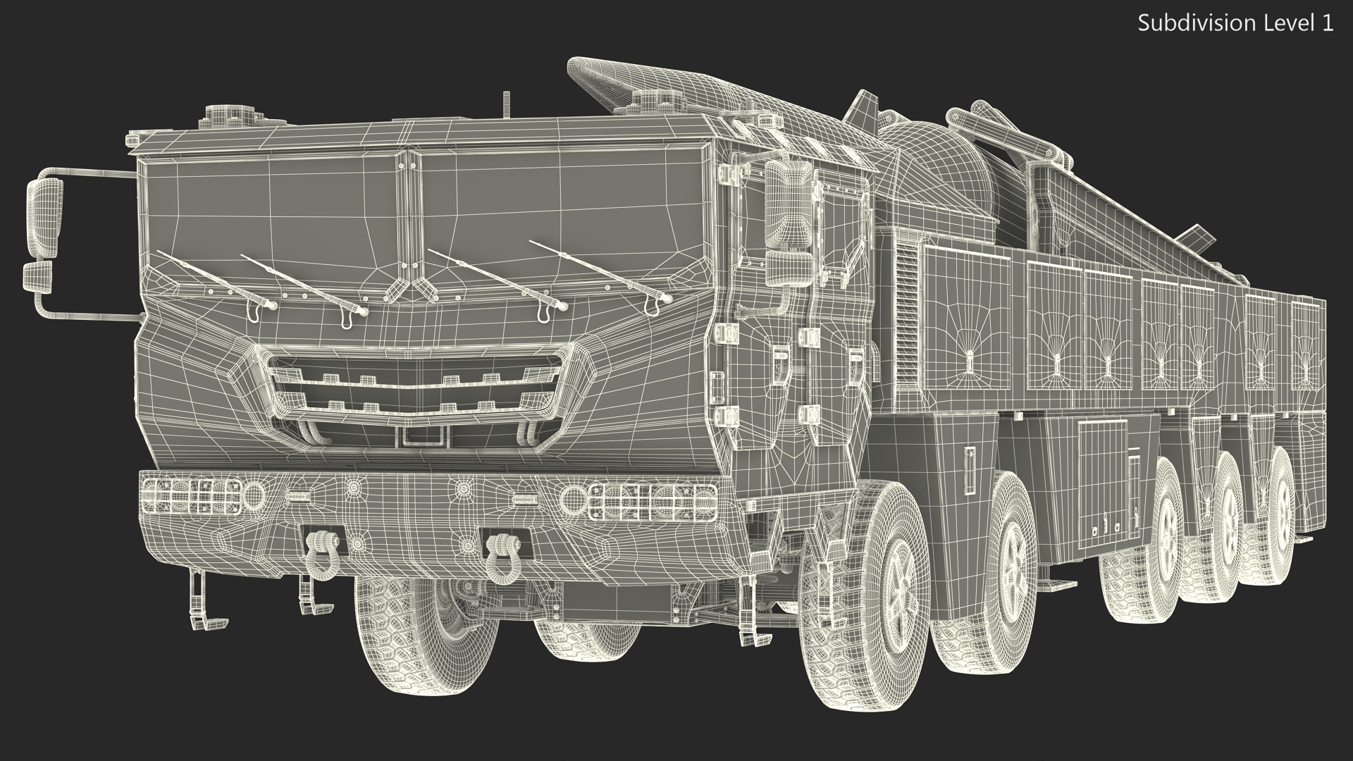 3D Ballistic Missile on Road Mobile Vehicle Rigged for Maya