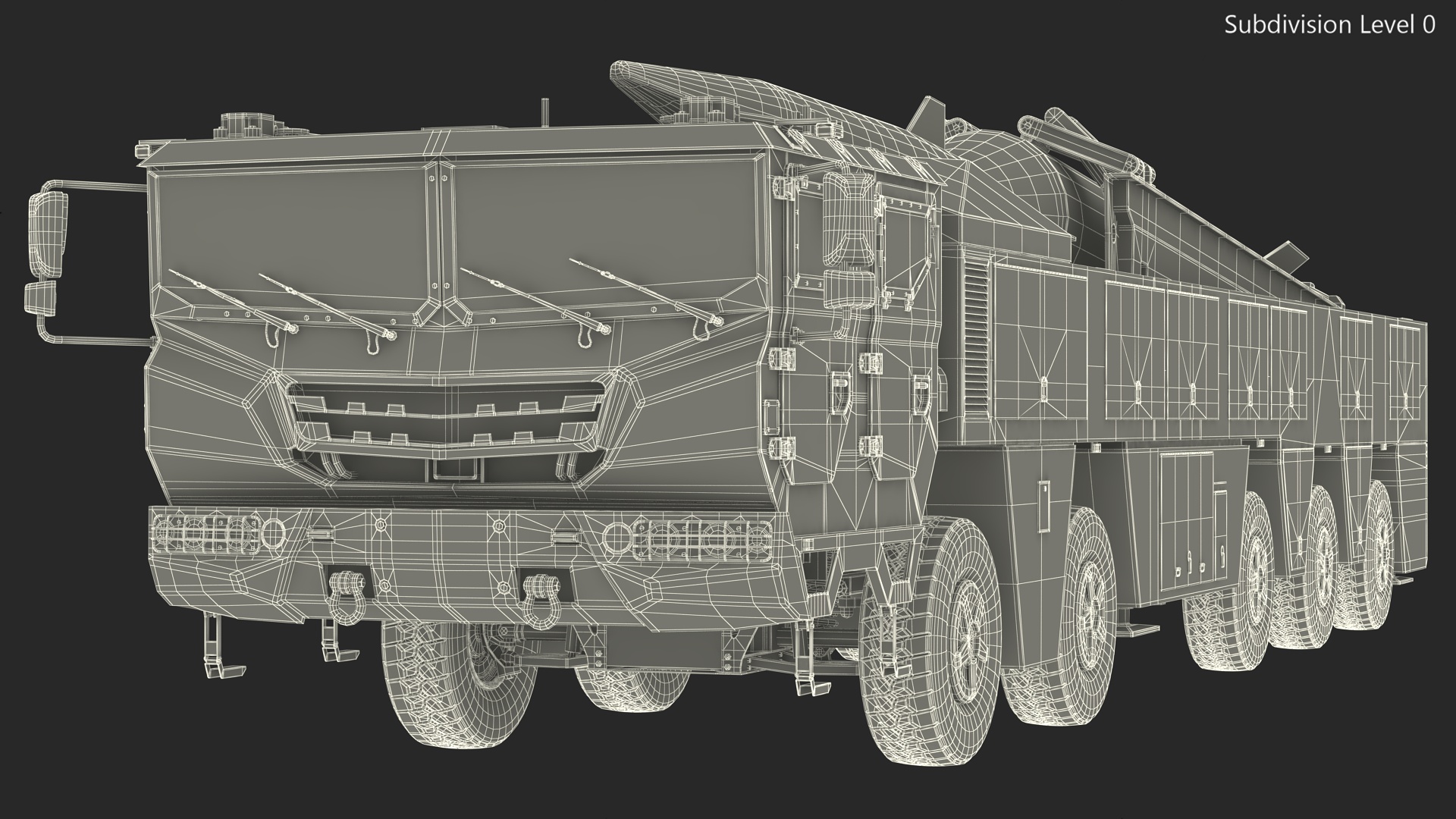 3D Ballistic Missile on Road Mobile Vehicle Rigged for Maya