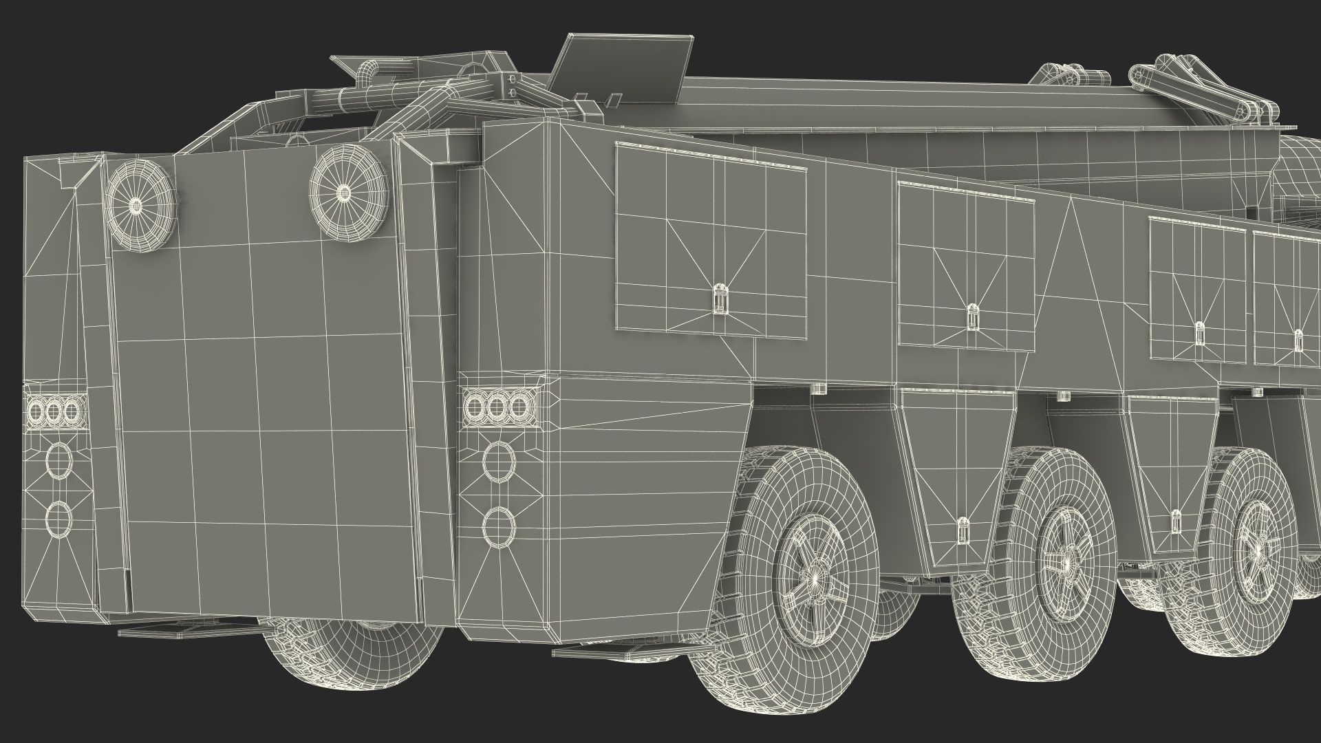 3D Ballistic Missile on Road Mobile Vehicle Rigged for Maya